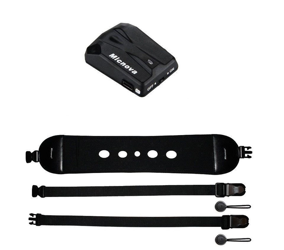 Micnova GPS-Empfänger Geotagger für Nikon DSLR Kamera GPS-Empfänger (Set mit Universal Neopren-Kameragurt)