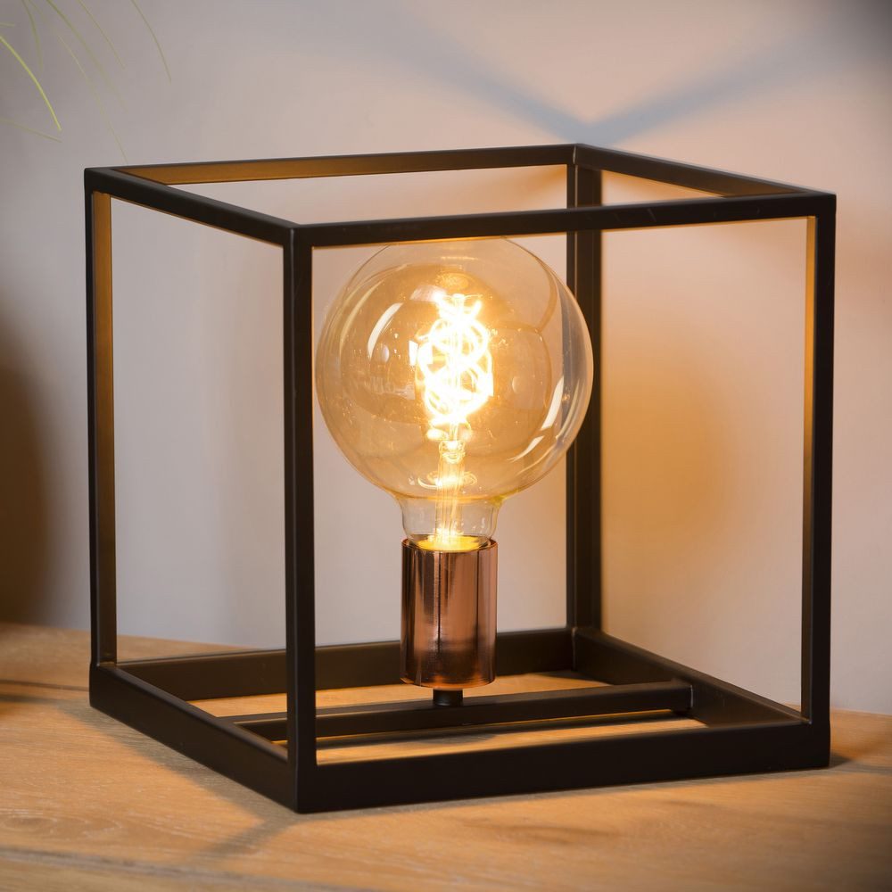 Lucide Tischleuchte Vintage Tischleuchte Arthur, E27, schwarz, kupfer