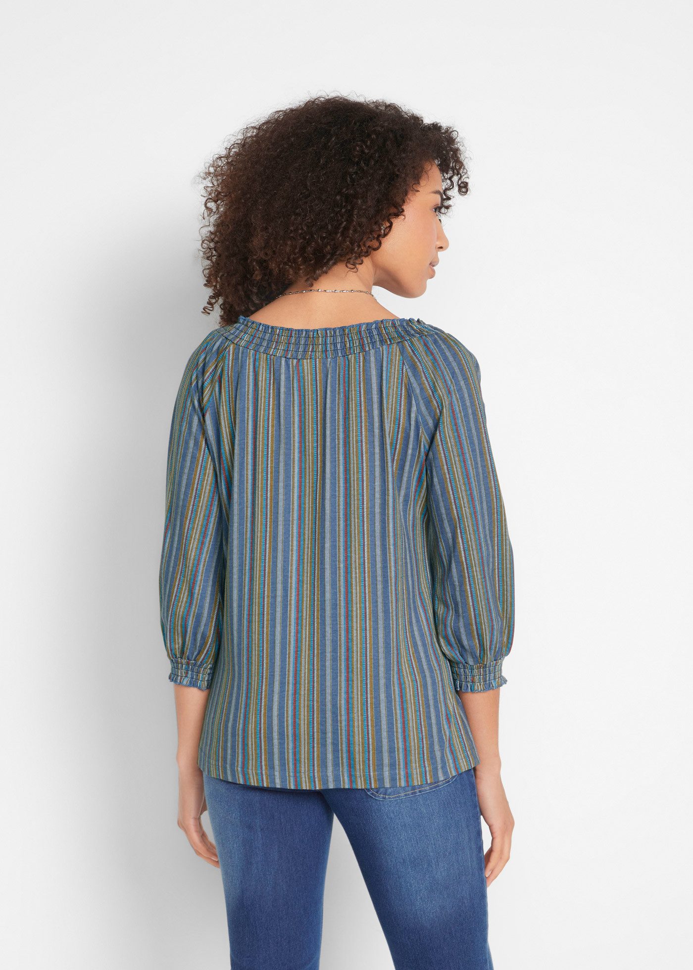 bonprix Tunikashirt lockere Passform, 3/4-Ärmel, mit Streifenmuster
