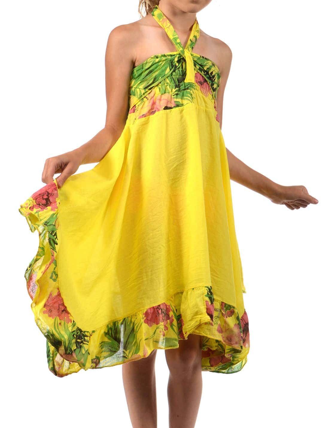 BEZLIT Sommerkleid Mädchen Sommer Kleid (1-tlg) Schulterfrei,elastischer Bund Gelb | Strandkleider