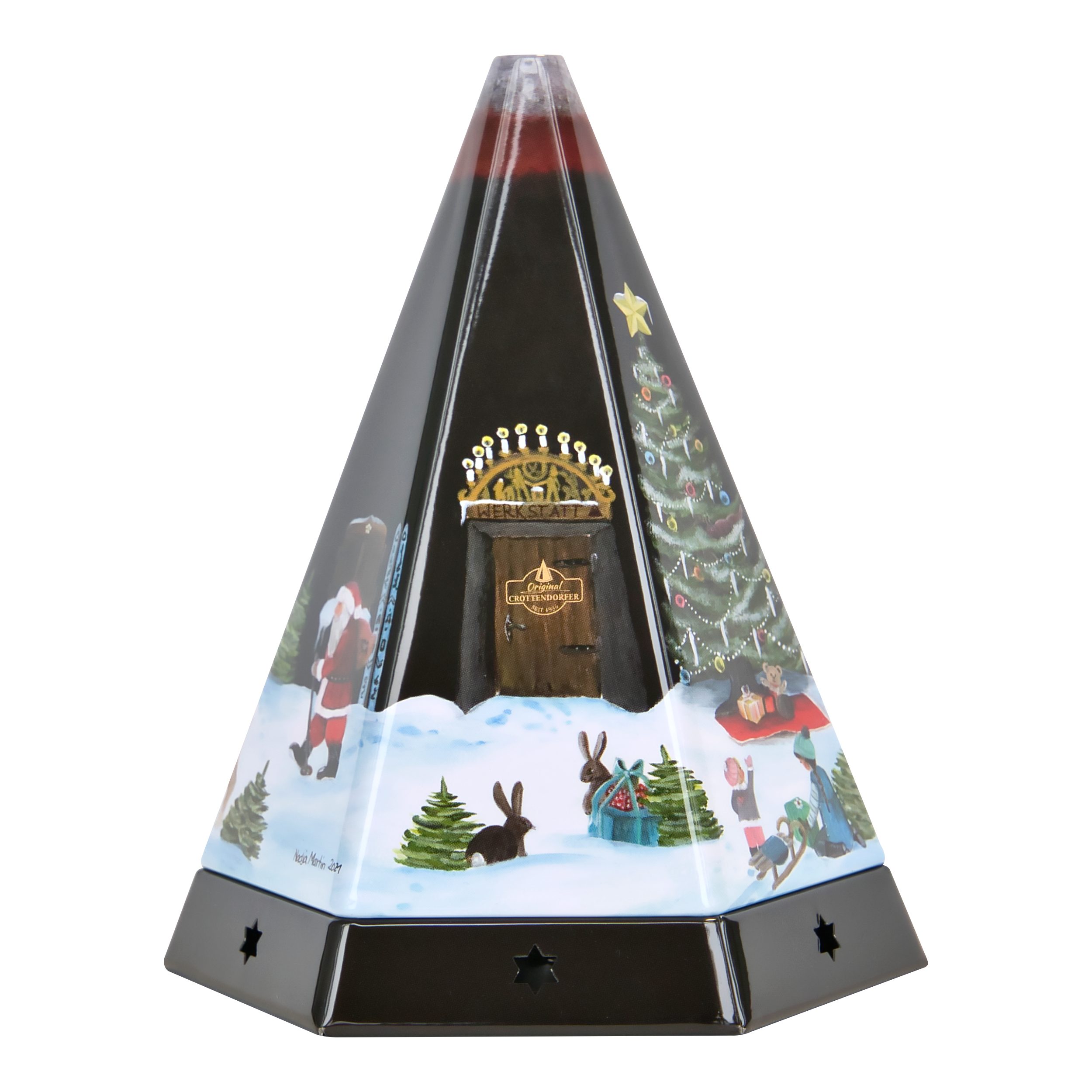 Crottendorfer Räucherhaus Räucherpyramide aus Metall - mit Räucherkerzenhal günstig online kaufen