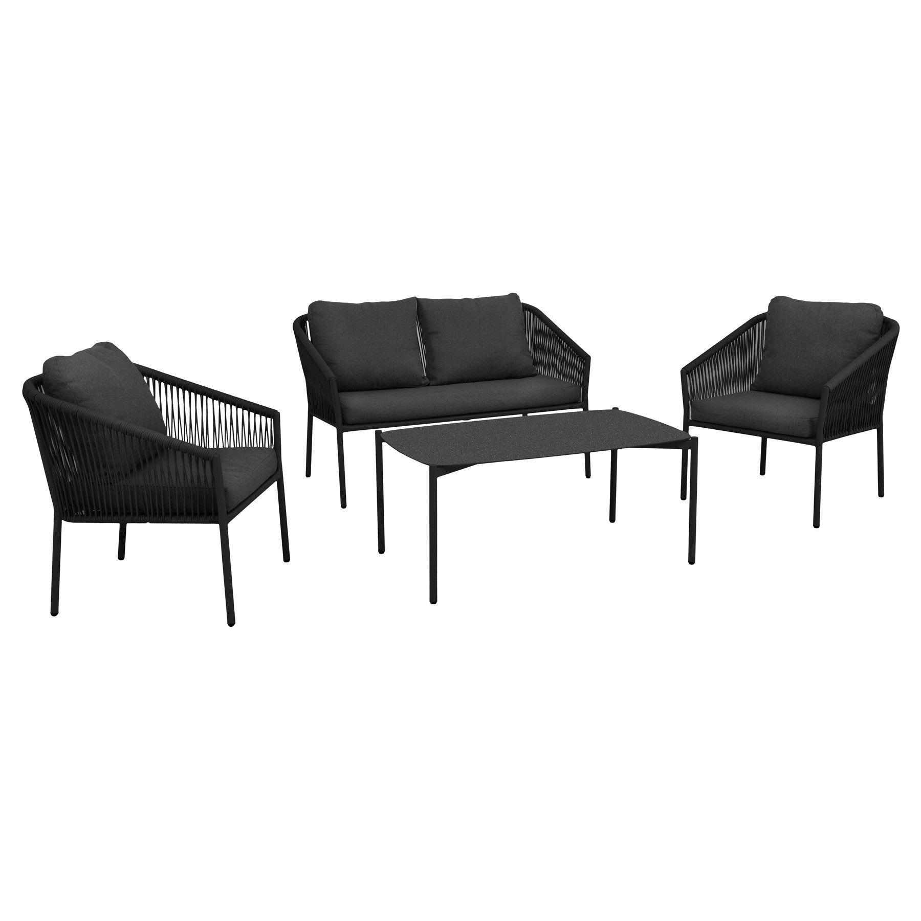 riess-ambiente Loungeset AIRE ROPE anthrazit · wetterfeste Sitzgruppe inkl. günstig online kaufen