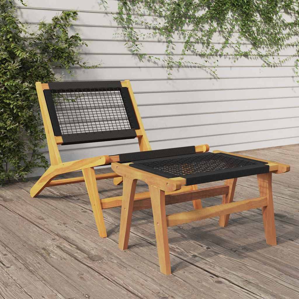 vidaXL Sitzgruppe vidaXL Gartenstuhl mit Fußstütze Massivholz Teak und Polyester