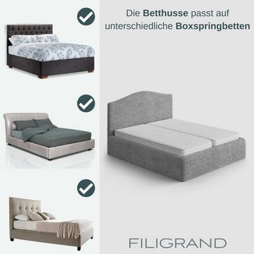 Betthusse 1-teiliger Bettbezug für Kopf- und Rahmenteil, italienische Handarbeit, Paulato by GA.I.CO, blickdichter, widerstandsfähiger und langlebiger Mikrofaserstoff