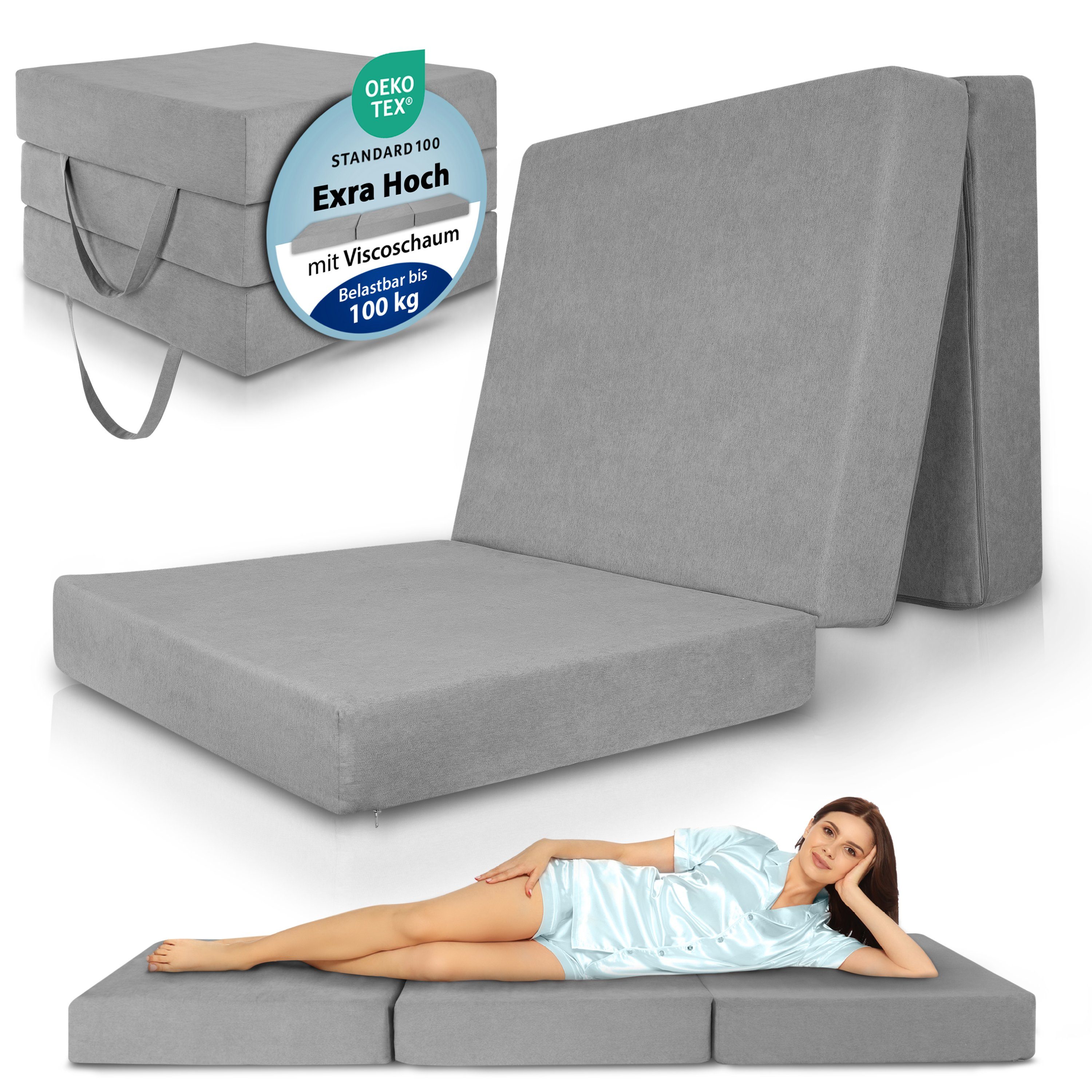 Klappmatratze, Beautissu, 14 cm hoch, platzsparend, einfacher Transport, mi günstig online kaufen