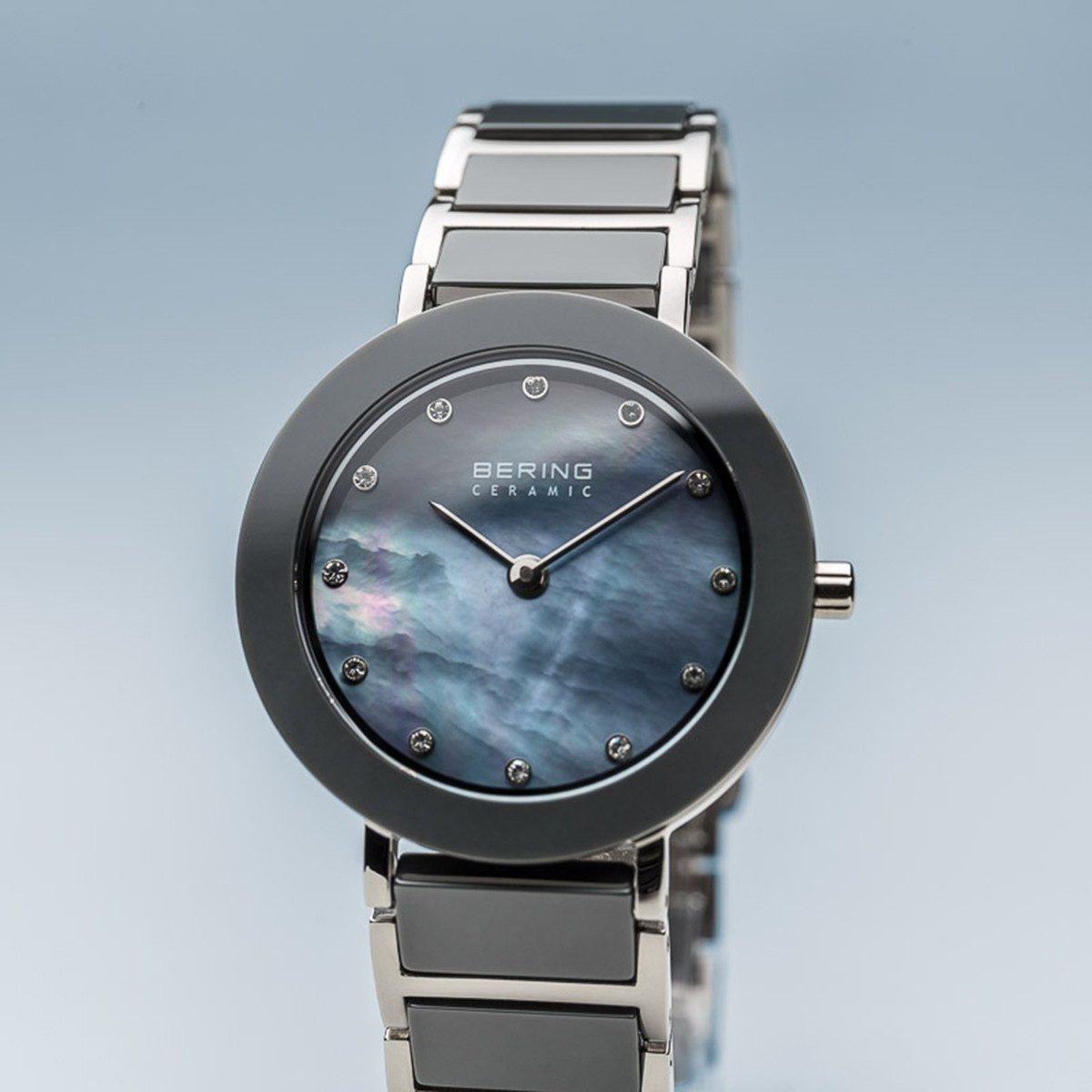 Bering Quarzuhr Armbanduhr für Damen silber glänzend - Quarz-Uhrwerk