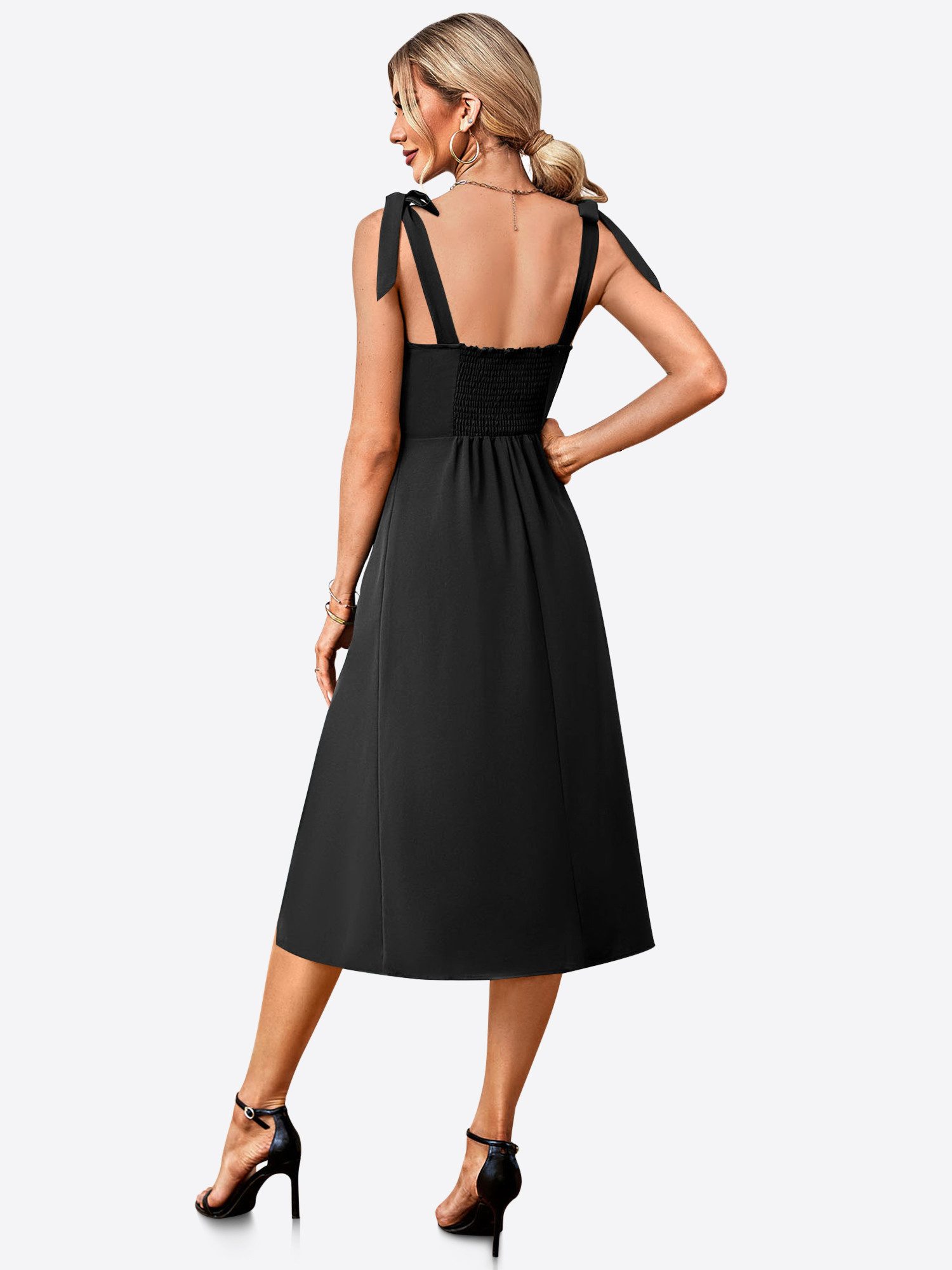 Imily Bela Midikleid Damen Elegante Kleider (Packung, 1-tlg., 1per-Pack) Einfarbig