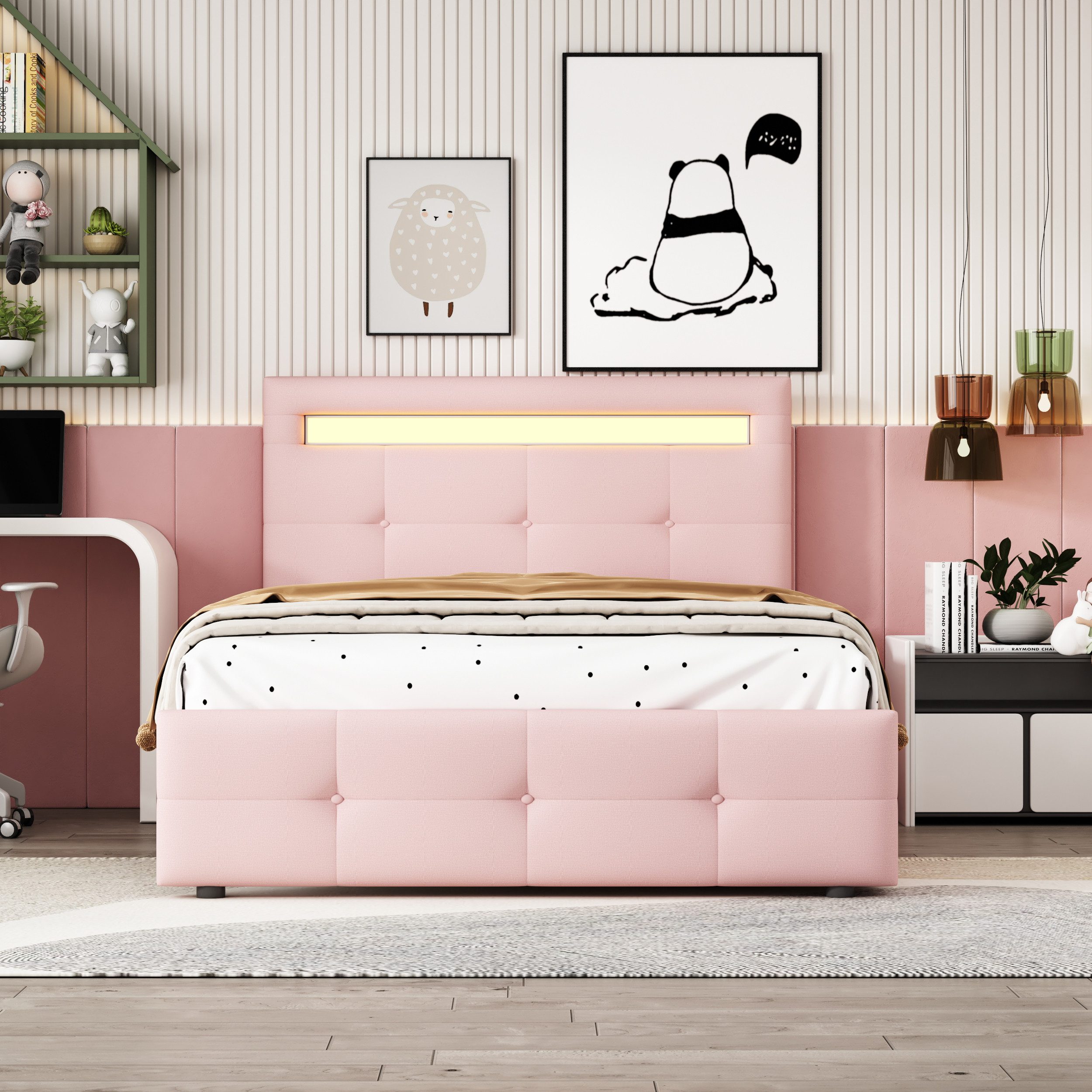 STILVORA Polsterbett 90x200 Kinderbett mit Stauraum günstig online kaufen