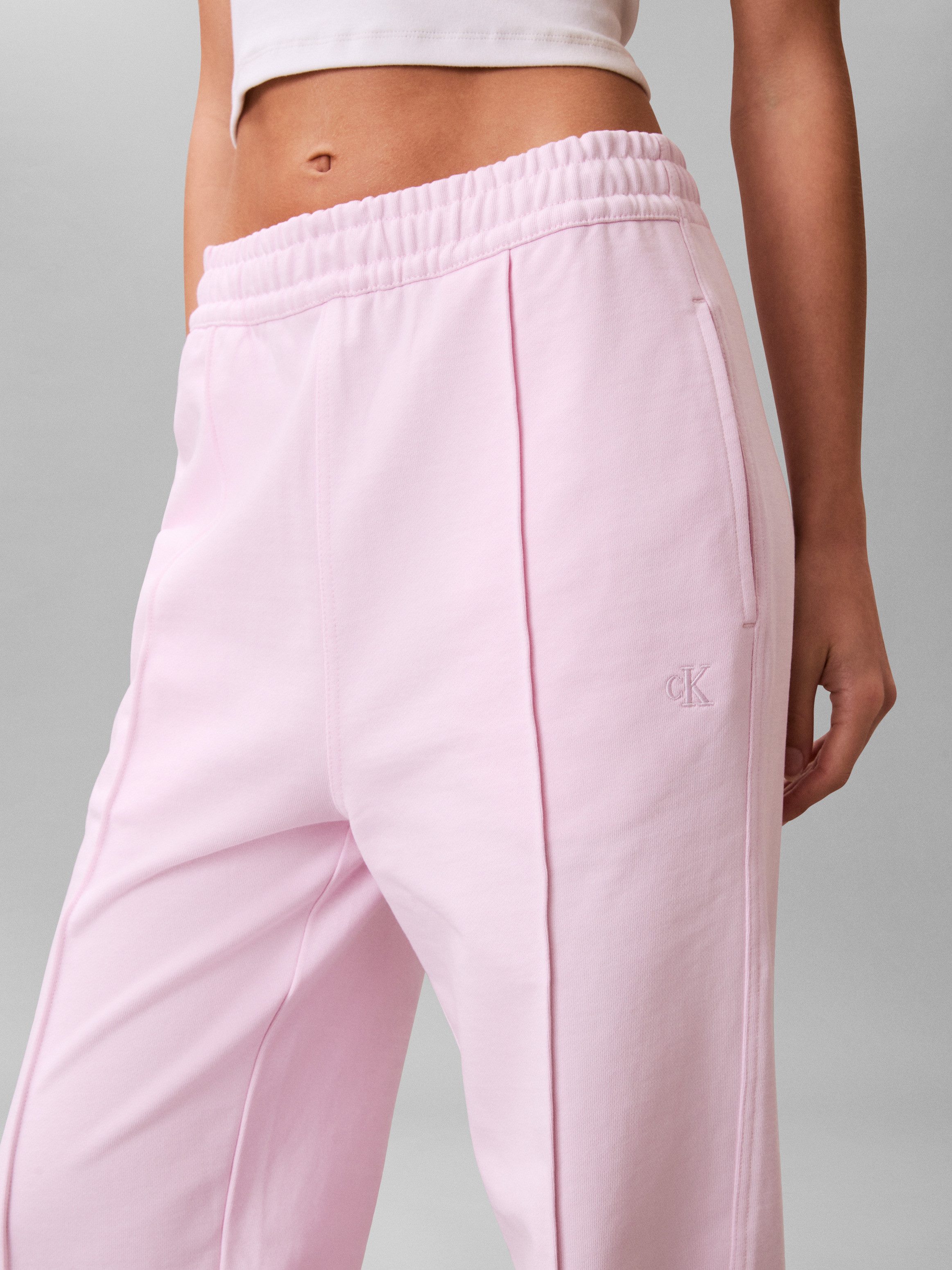 Calvin Klein Jeans Sweathose elastischer Bund, gerade Passform, Bundfalte