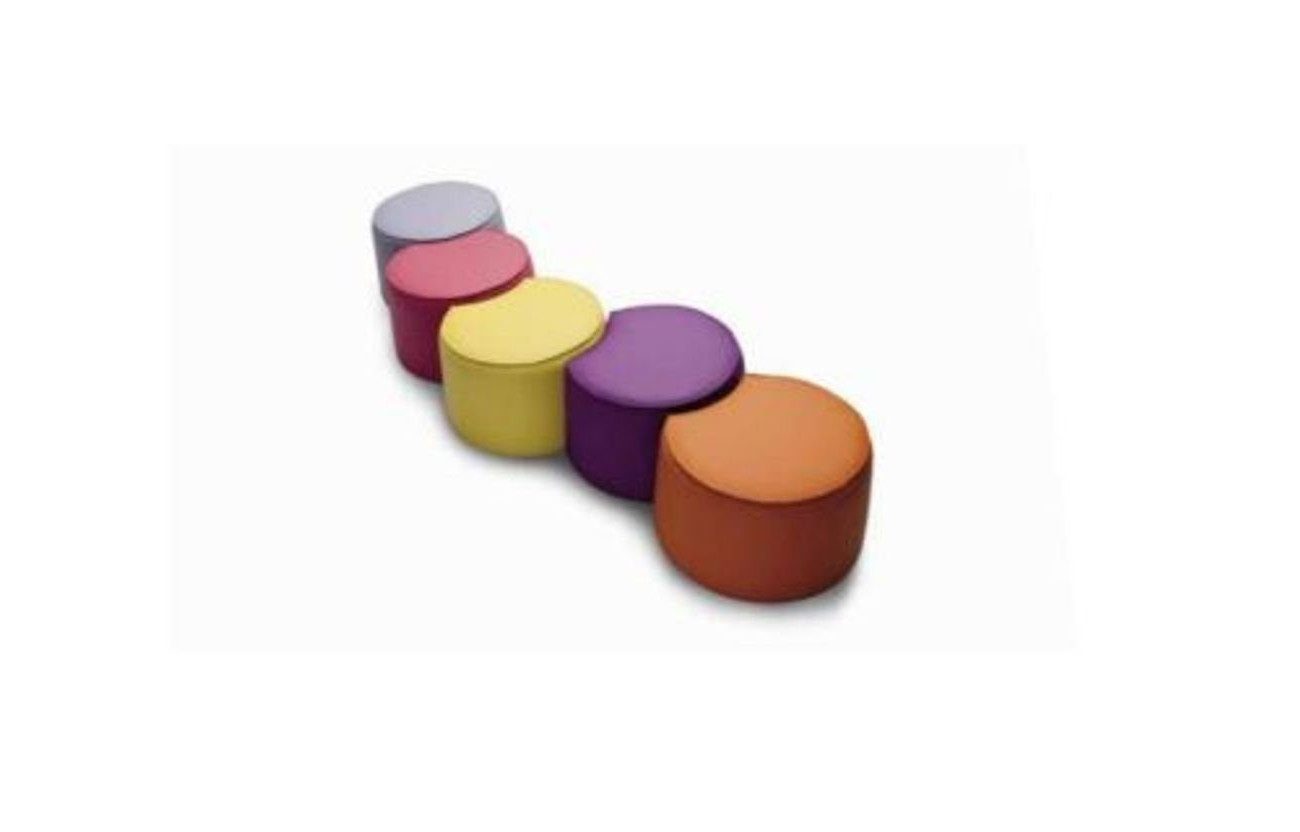 Xlmoebel Pouf Eleganter Hocker aus hochwertigem Stoff in zeitlosem Grau (5-St., 5x Hocker), Hergestellt in Europa