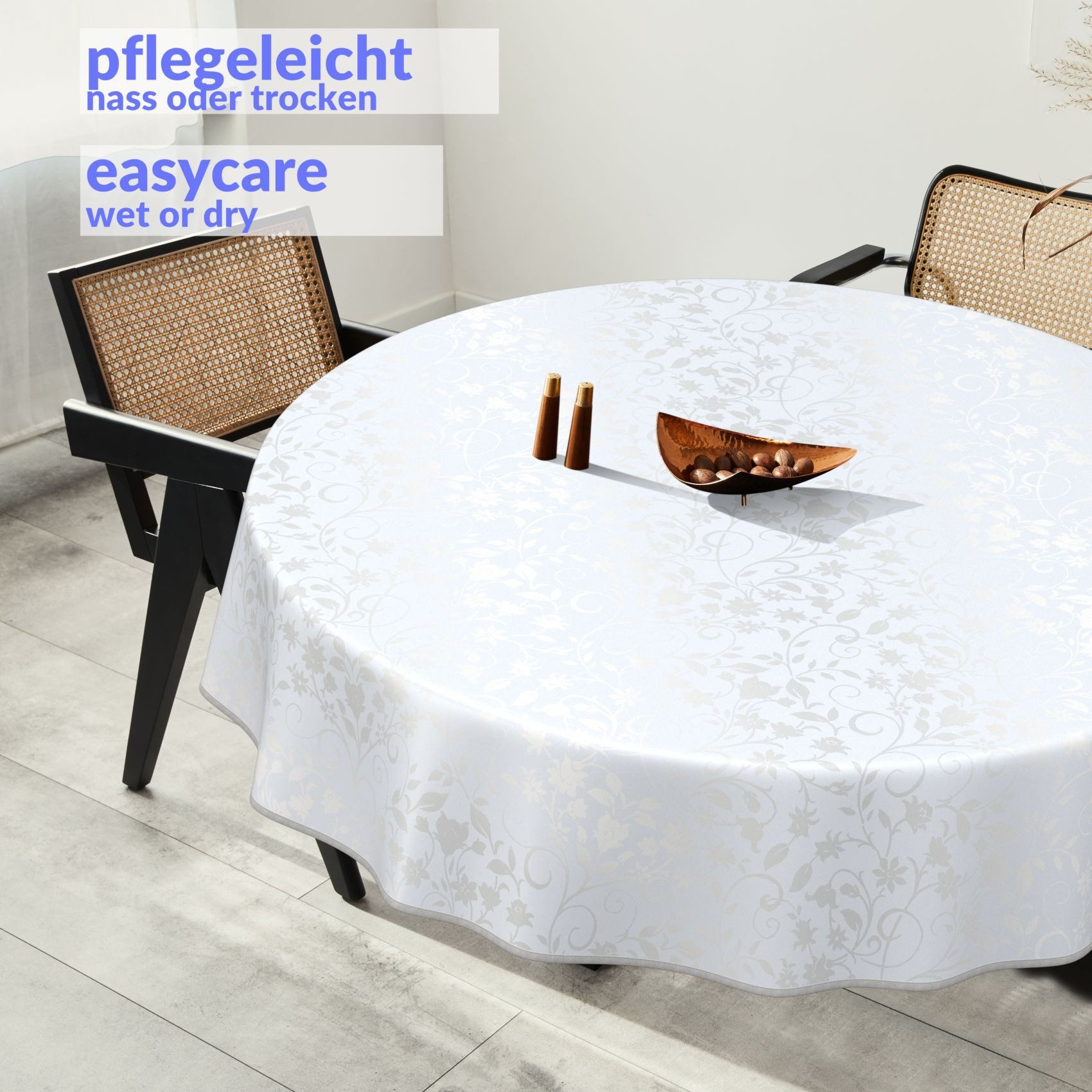 ANRO Tischdecke Wachstuchtischdecke MIMOSA Gartentischdecke (Einzelstück günstig online kaufen