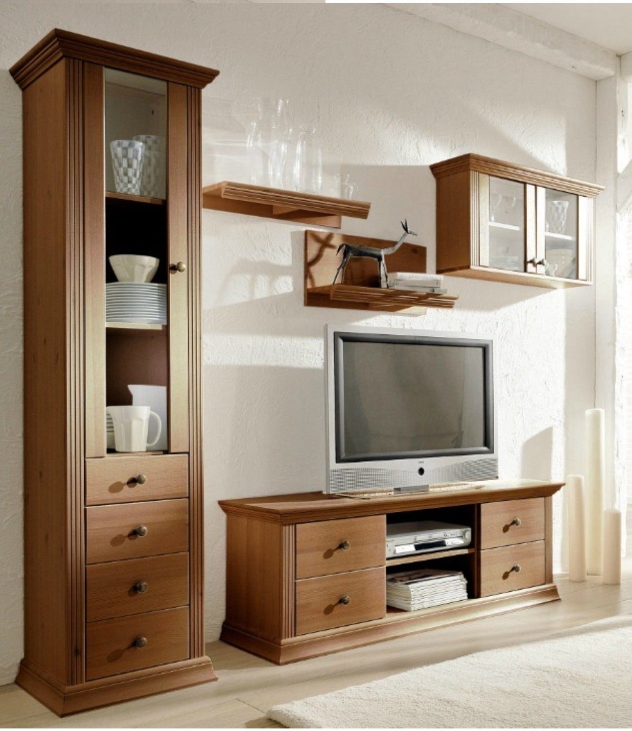 Clever-Moebel Hängevitrine Hängevitrine aus Kiefernholz im Landhausstil Bre günstig online kaufen