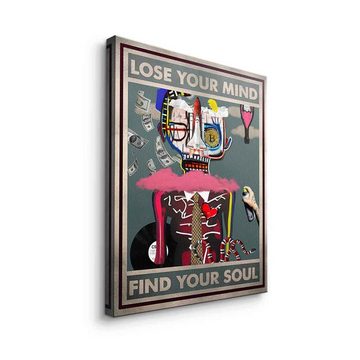 DOTCOMCANVAS® Leinwandbild Mind Soul, Leinwandbild Motivation Spruch Collage Pop Art Mind Soul
