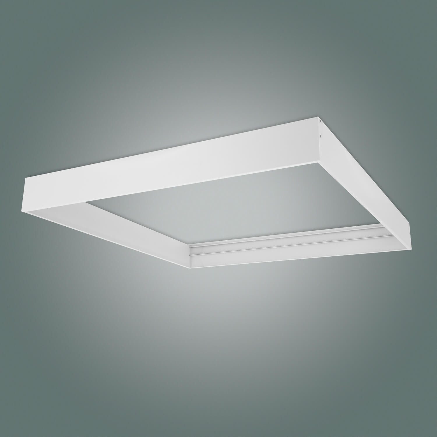 LED Universum Einbaurahmen Aufbaurahmen für Back-Lit LED Panel 62x62cm weiß L625xB625xH68mm