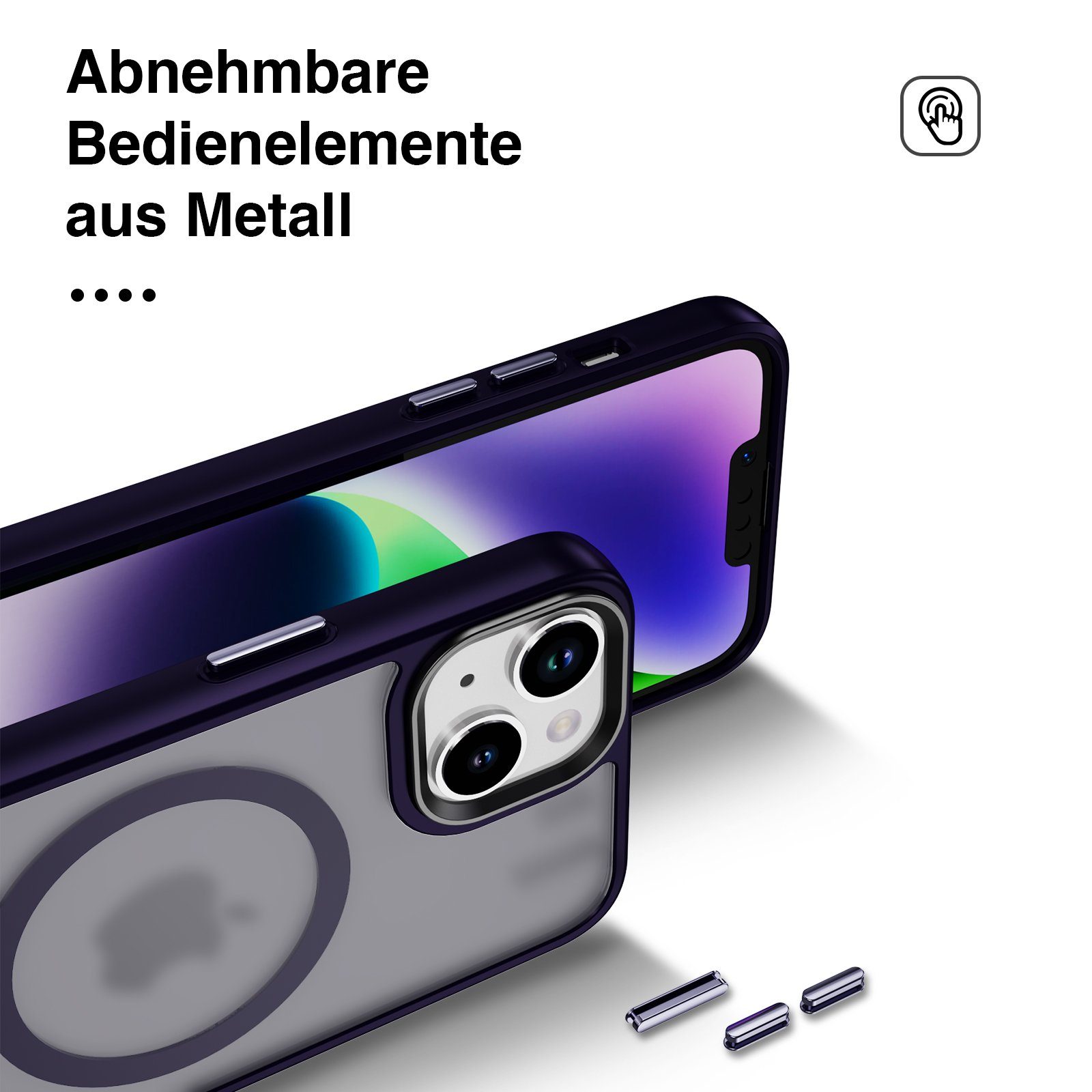 Tec-Expert Handyhülle Magnet Hülle für Apple iPhone 14 6.1 Zoll, 6.1, kompatibel zu Magsafe magnetisches Laden – Bild 5 von 5
