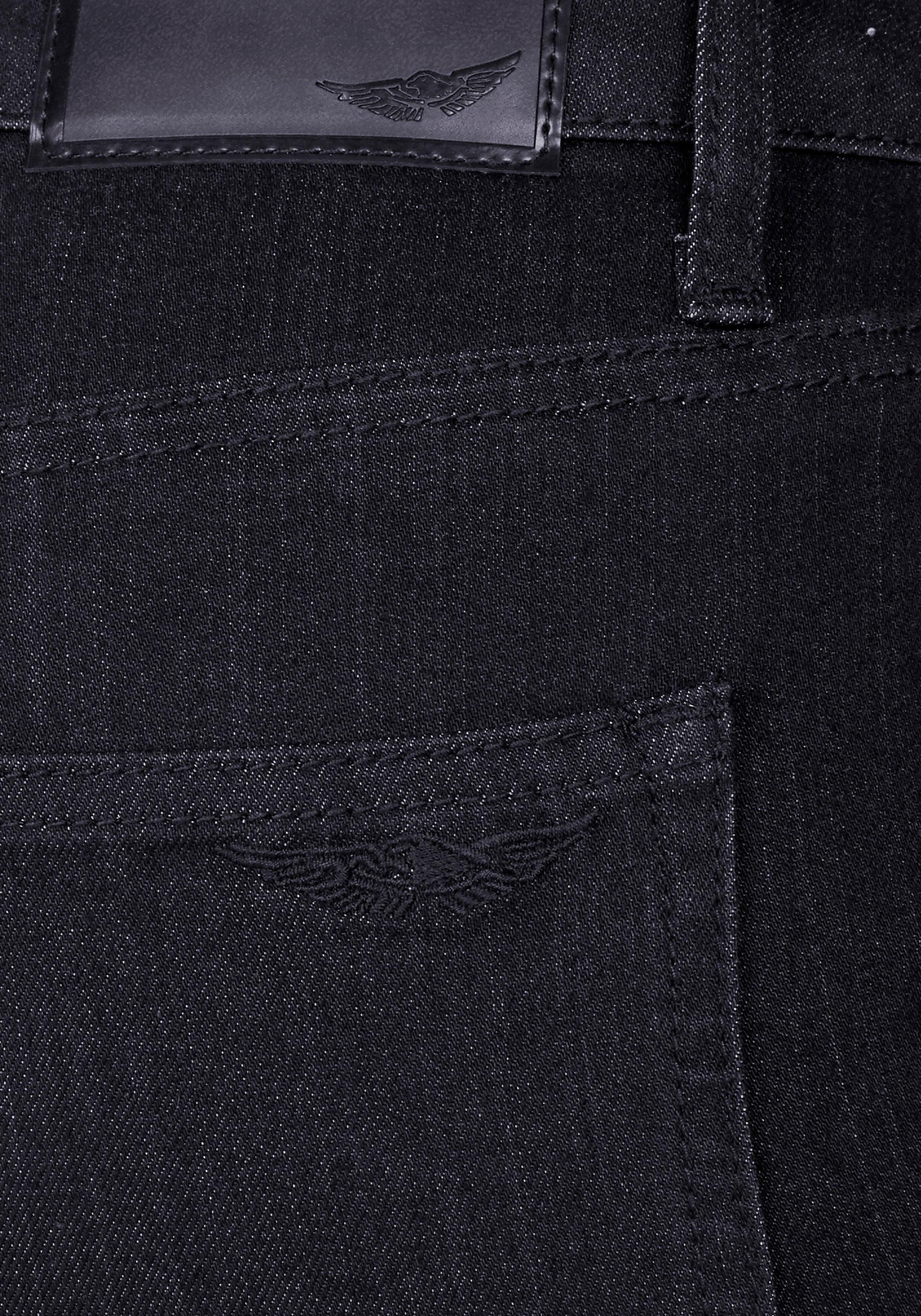 Arizona Bootcut-Jeans Baby Bootcut leicht ausgestelltes Bein, hohe Leibhöhe