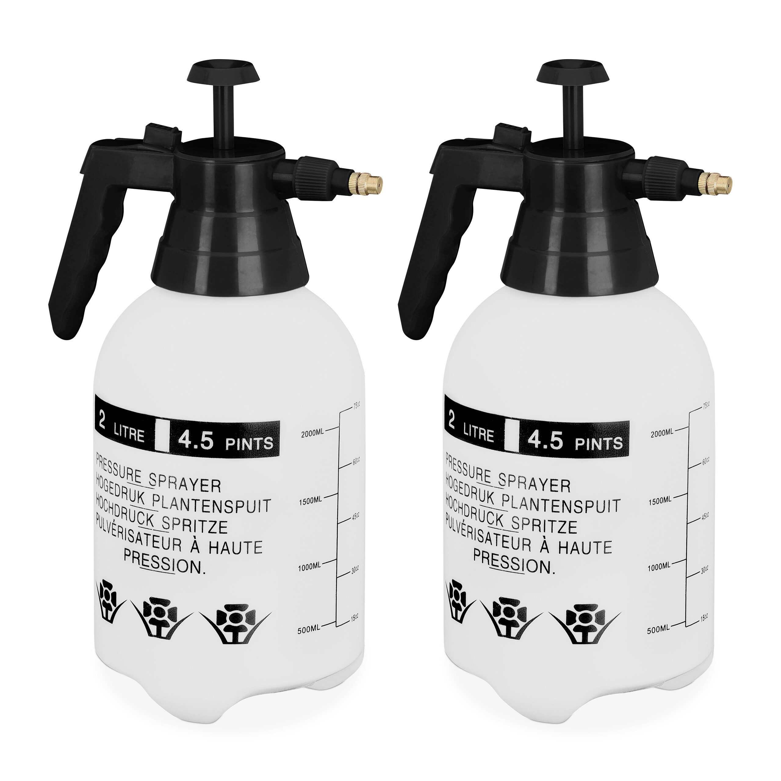 Drucksprühgerät 2 x Drucksprüher 2 Liter schwarz