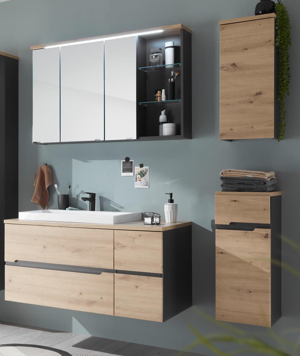 PREISBRECHER Badezimmer-Set Memphis, (4-tlg), (4-tlg) Grau günstig online kaufen