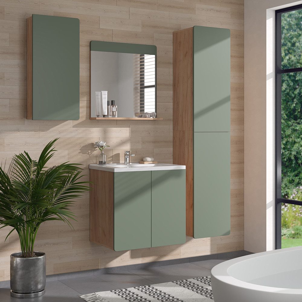 Vicco Hängeschrank Izan, Goldkraft Eiche/Grün, (1-St)