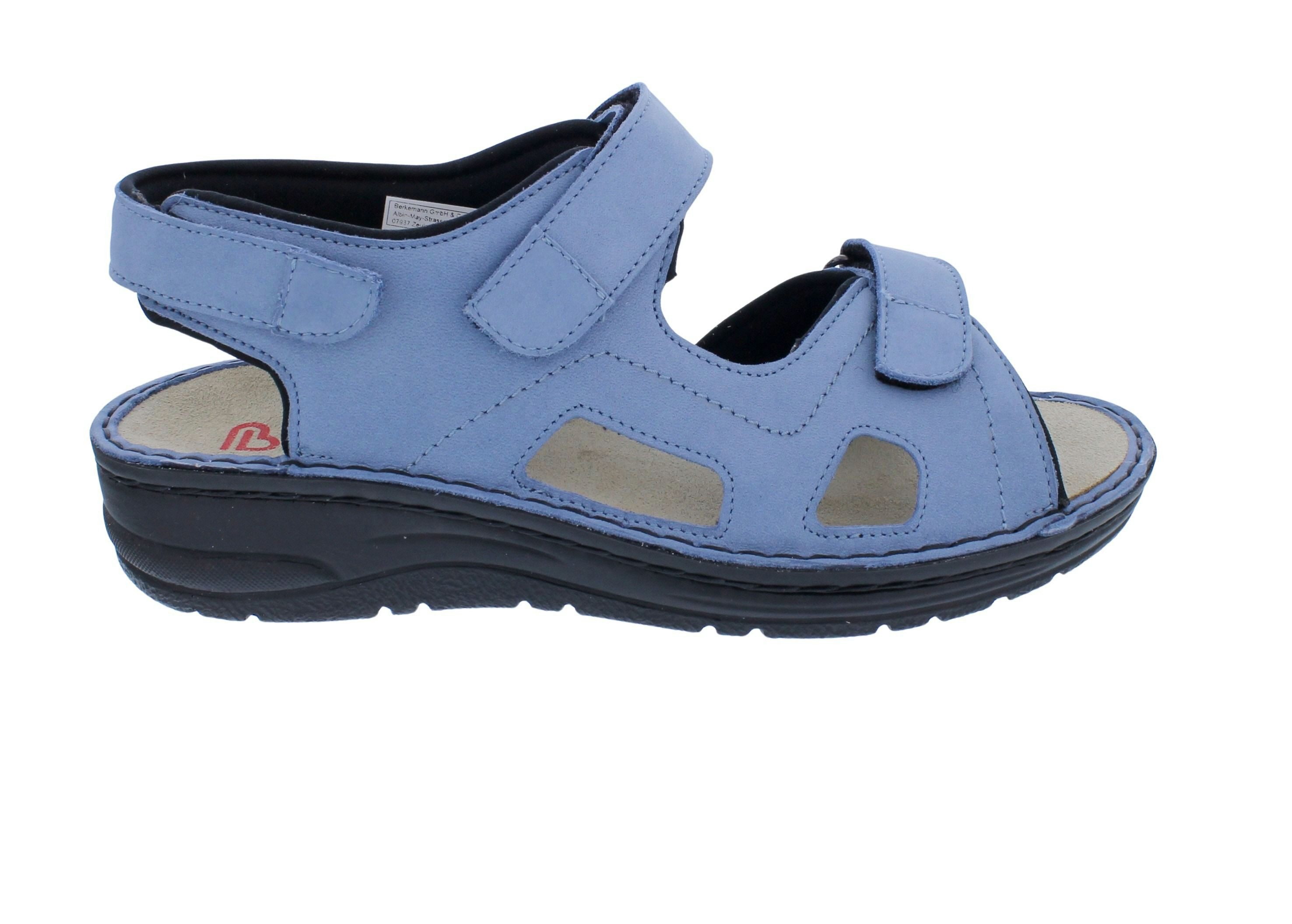 BERKEMANN Berkemann Sandale Lisabella 3121-394, Nubukleder, Blau, Weite F-J, Fuß Sandale