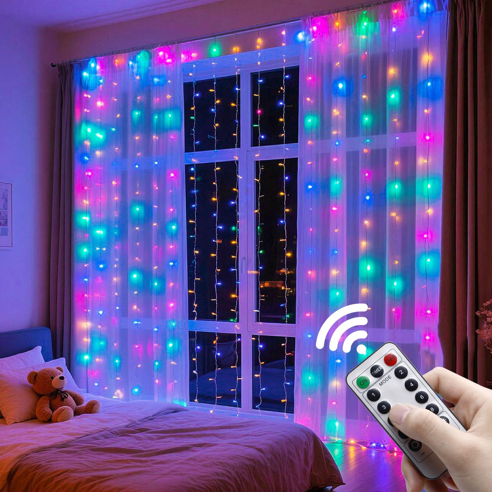 Jibenhome Lichtervorhang LED Vorhang Lichterketten,Vorhanglichter 8 Modi mi günstig online kaufen
