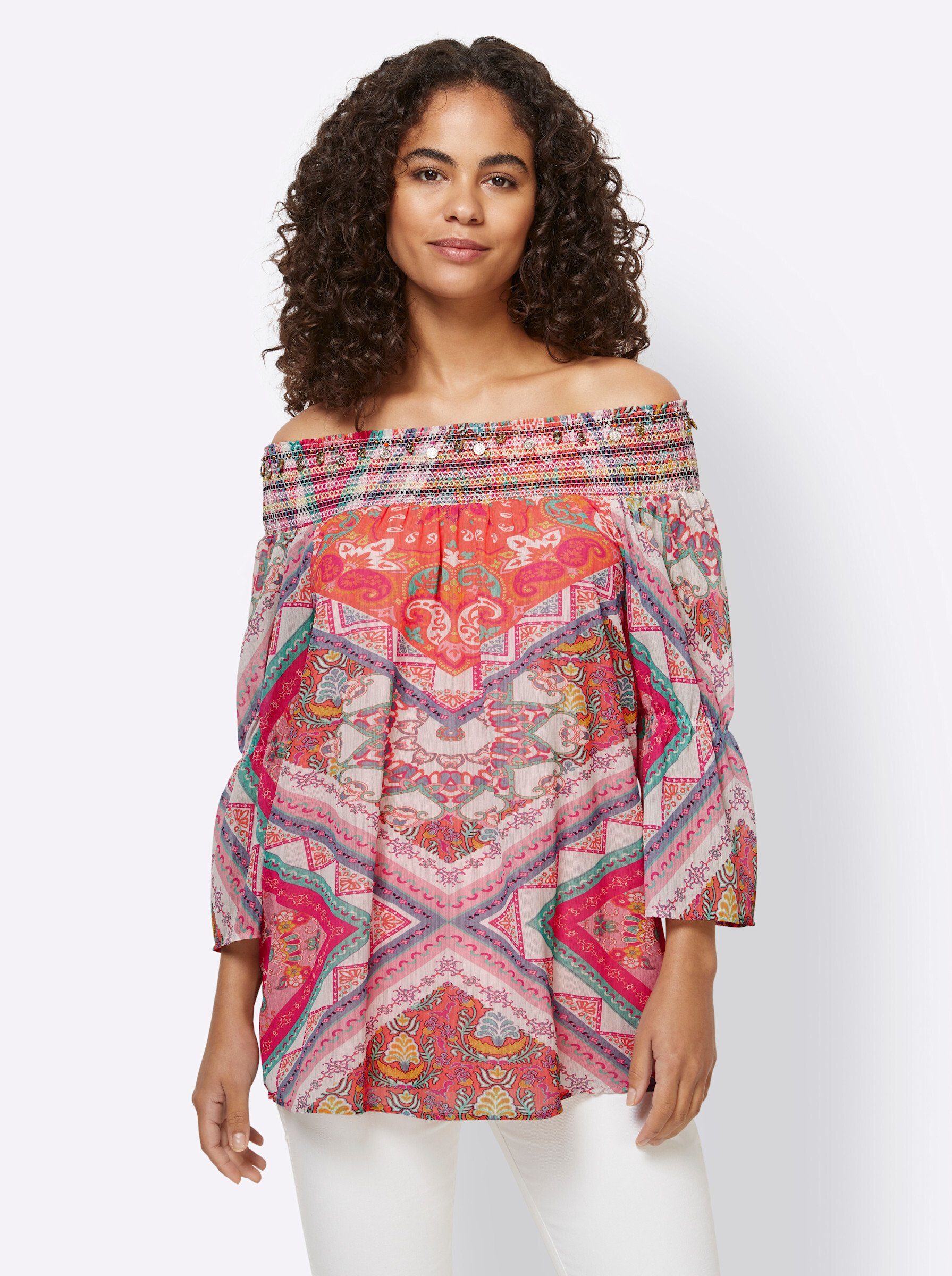 Damen-Bluse Mit Quadratischem Ausschnitt, Schößch Produktbild-Vorschau 11