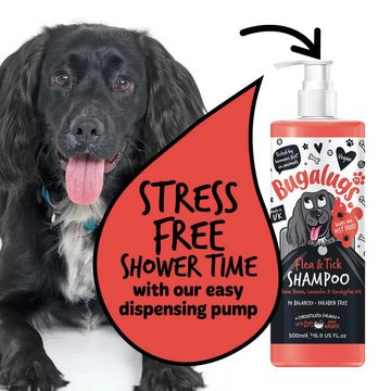 Bugalugs Tiershampoo Bugalugs Hundeshampoo Flea & Trick 500 ml, 500 ml, (1-St), ph neutral, Hunde Shampoo, Lake District, gegen flöhe