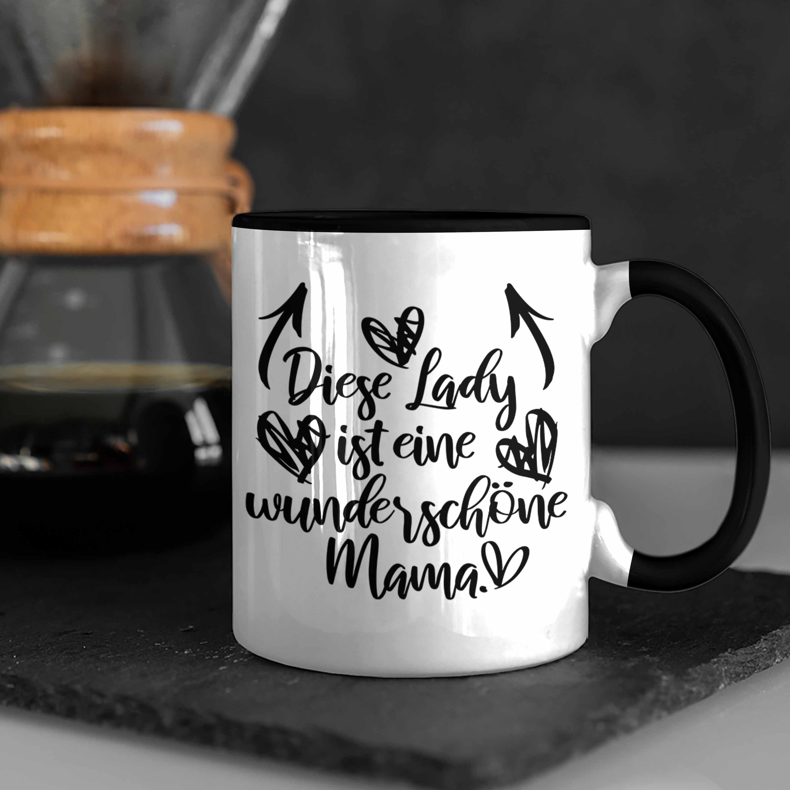 Trendation Tasse Trendation - Wunderschöne Mama Geschenkidee mit Kaffeetasse Spruch Tasse Mutter Muttertag Schwarz Geschenk