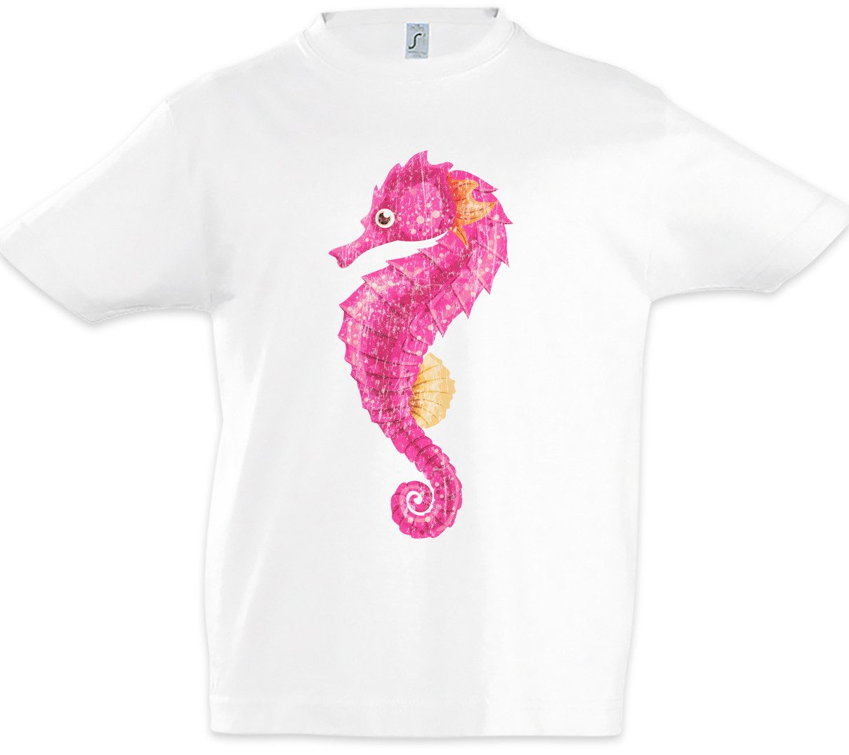 Urban Backwoods Print-Shirt Pink Seahorse Kinder T-Shirt Seepferdchen Tattoo Nautical Sailor Art (1-tlg) Segeln Segler Kapitän Matrose