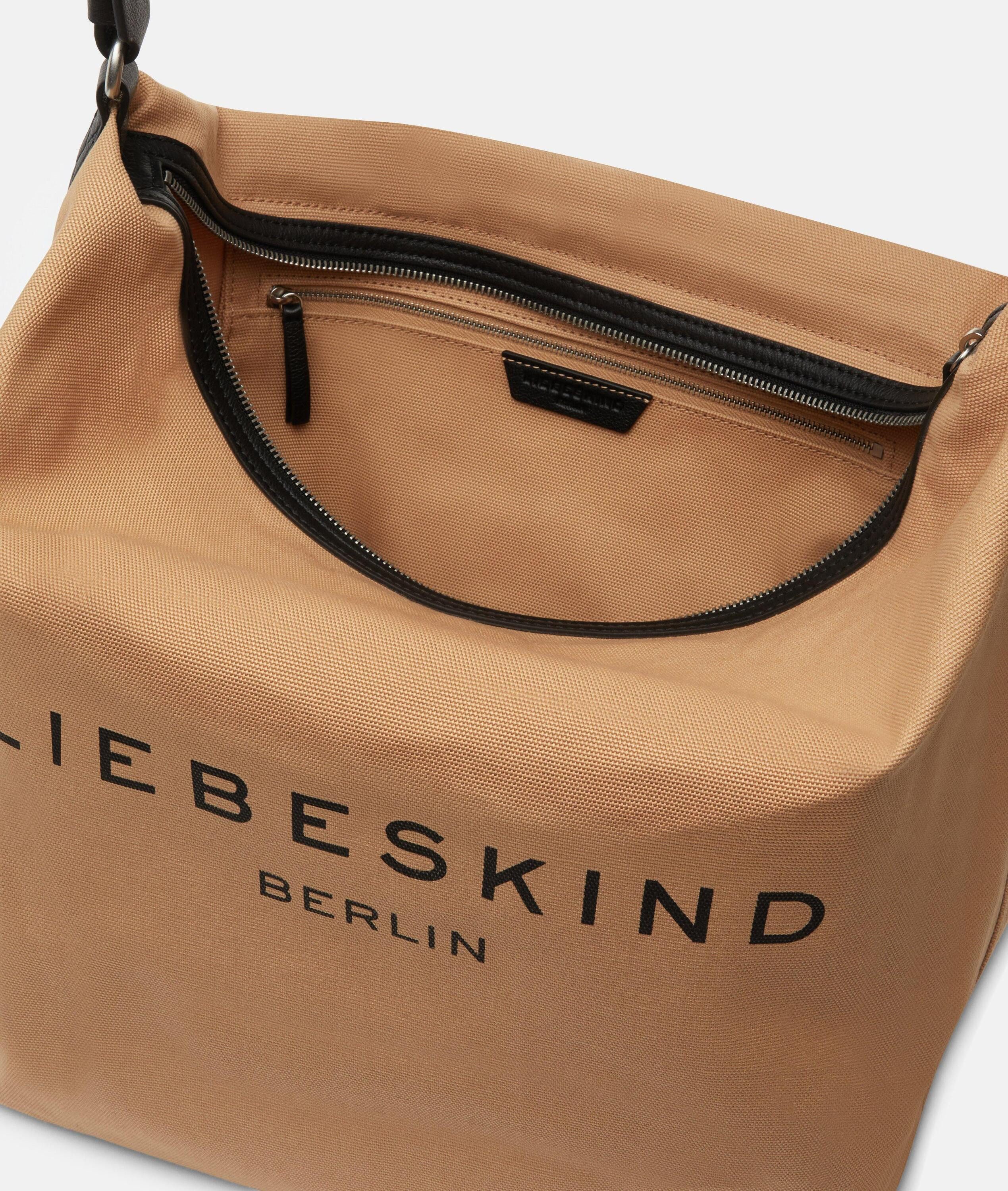 Liebeskind Berlin Schultertasche Clea Hobo L, Große Hobo-Bag aus Canvas