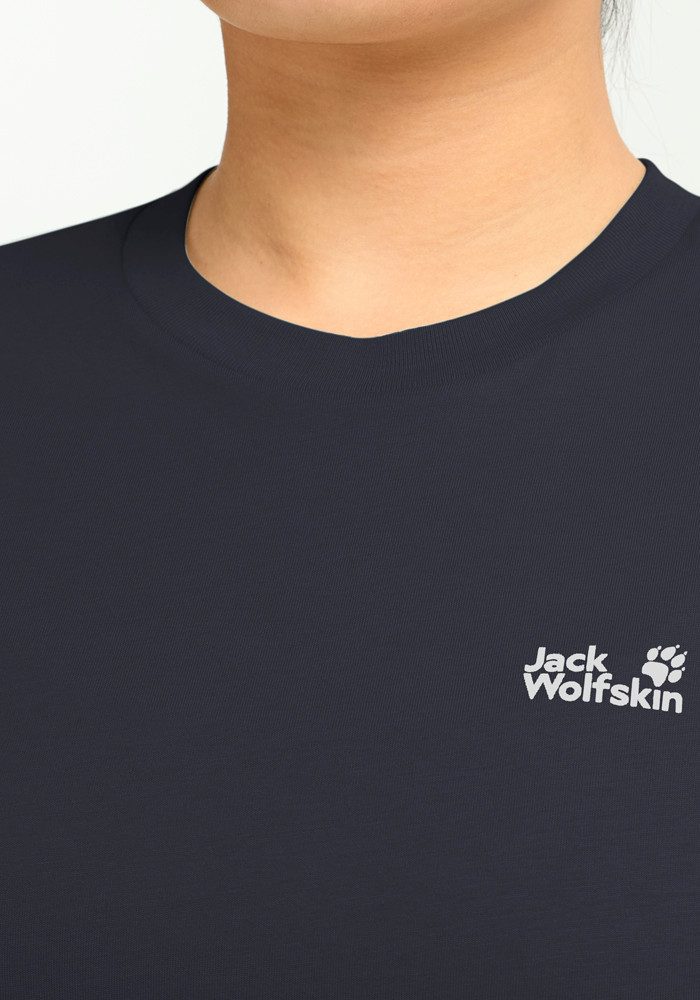 Jack Wolfskin T-Shirt ESSENTIAL T W Kurzarm, mit Rundhalsausschnitt, aus Baumwoll-Jersey