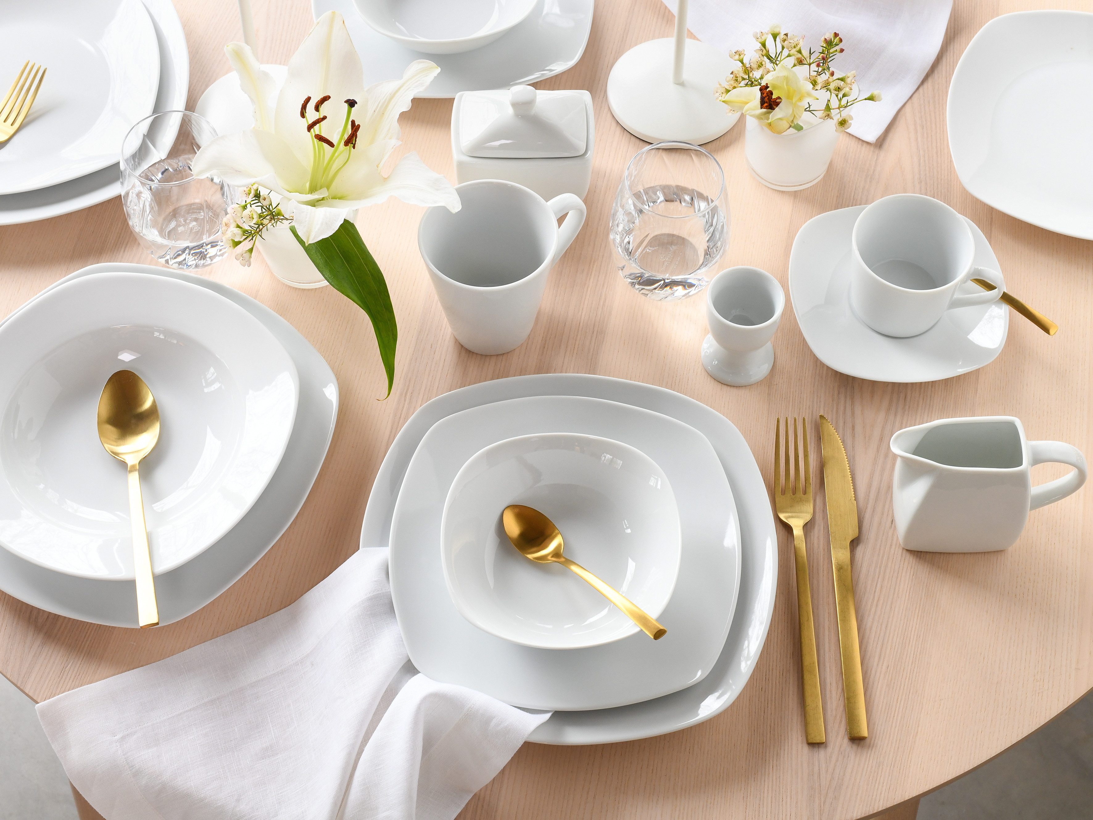 OTTO home Geschirr-Set Arrianna (50-tlg), 6 Personen, Porzellan, Moderne Optik, Zeitloses Design, Beliebig kombinierbar – Bild 5 von 5