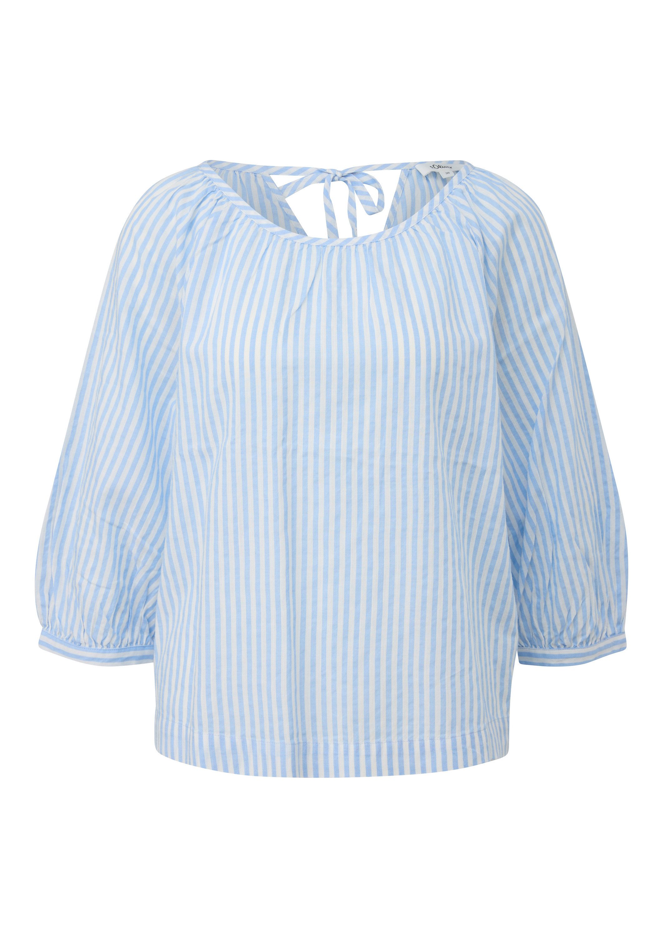 s.Oliver Kurzarmbluse Bluse Bluse aus Baumwoll-Viskosemix mit Raffung günstig online kaufen