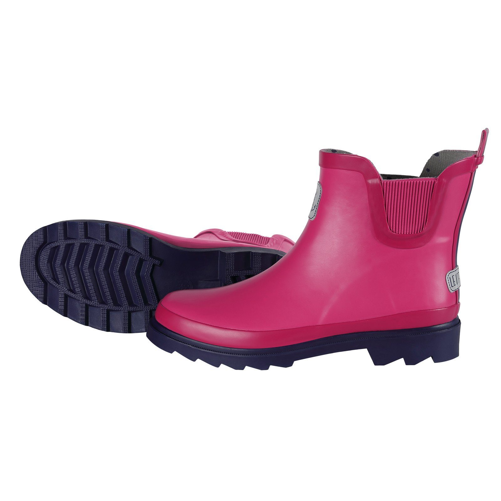 halbhoch Damen unifarben Gummistiefelette pink Regenstiefel Boot - Chelsea Leitfeuer Gummistiefel