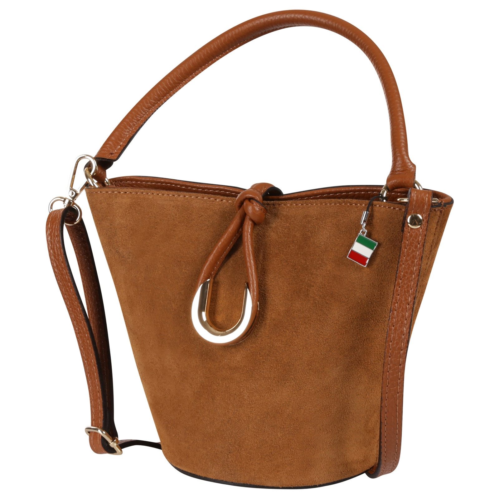 FLORENCE Handtasche Florence Damen Handtasche Wildleder (Handtasche), Damen Handtasche Leder, tan, hellbraun ca. 23cm x ca. 18cm hoch