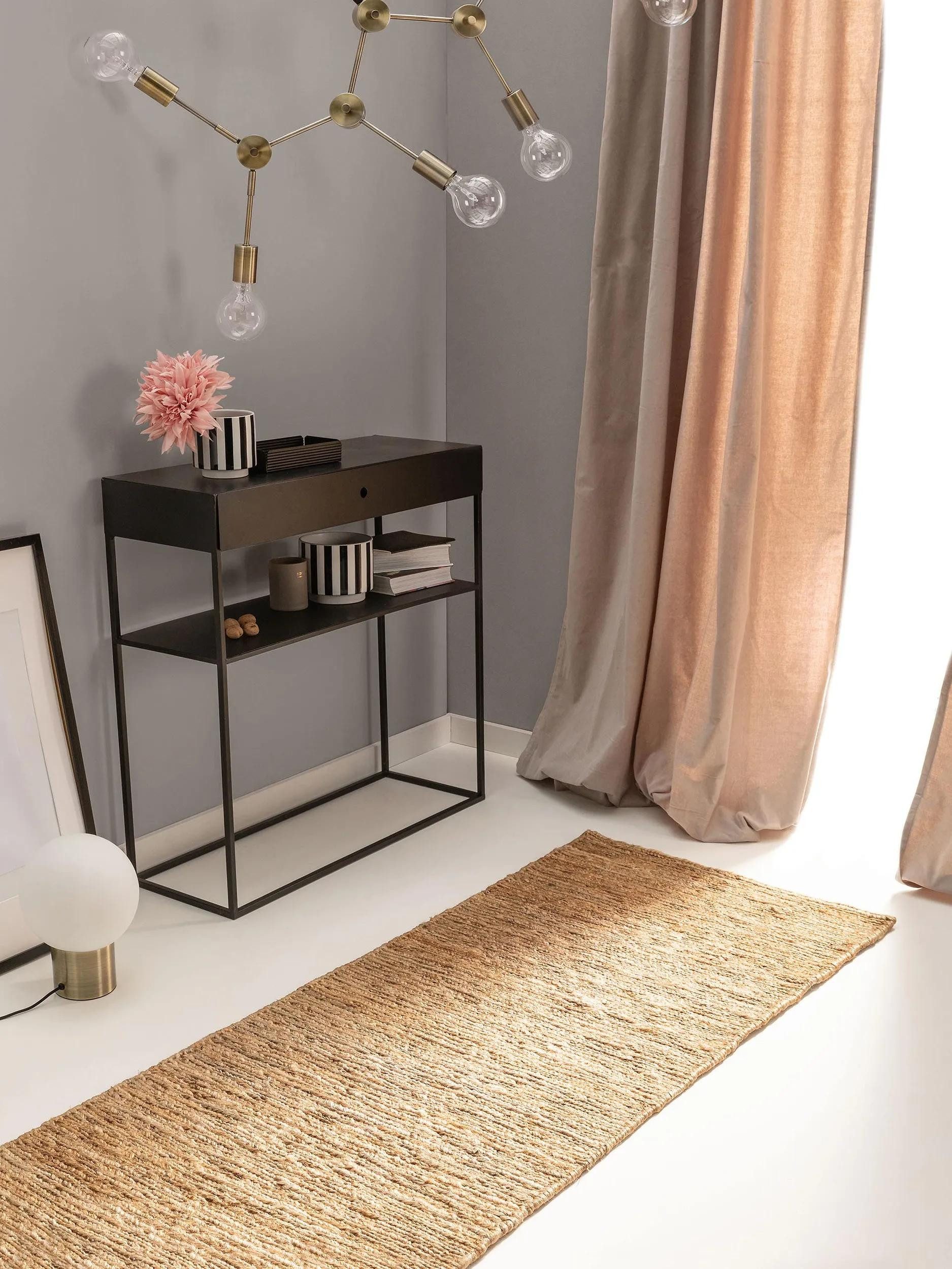 benuta Teppich Cosmo, rechteckig, Höhe: 5 mm, Hangefertigter Juteteppich, Wohnzimmer, Schlafzimmer, Flur, Esszimmer