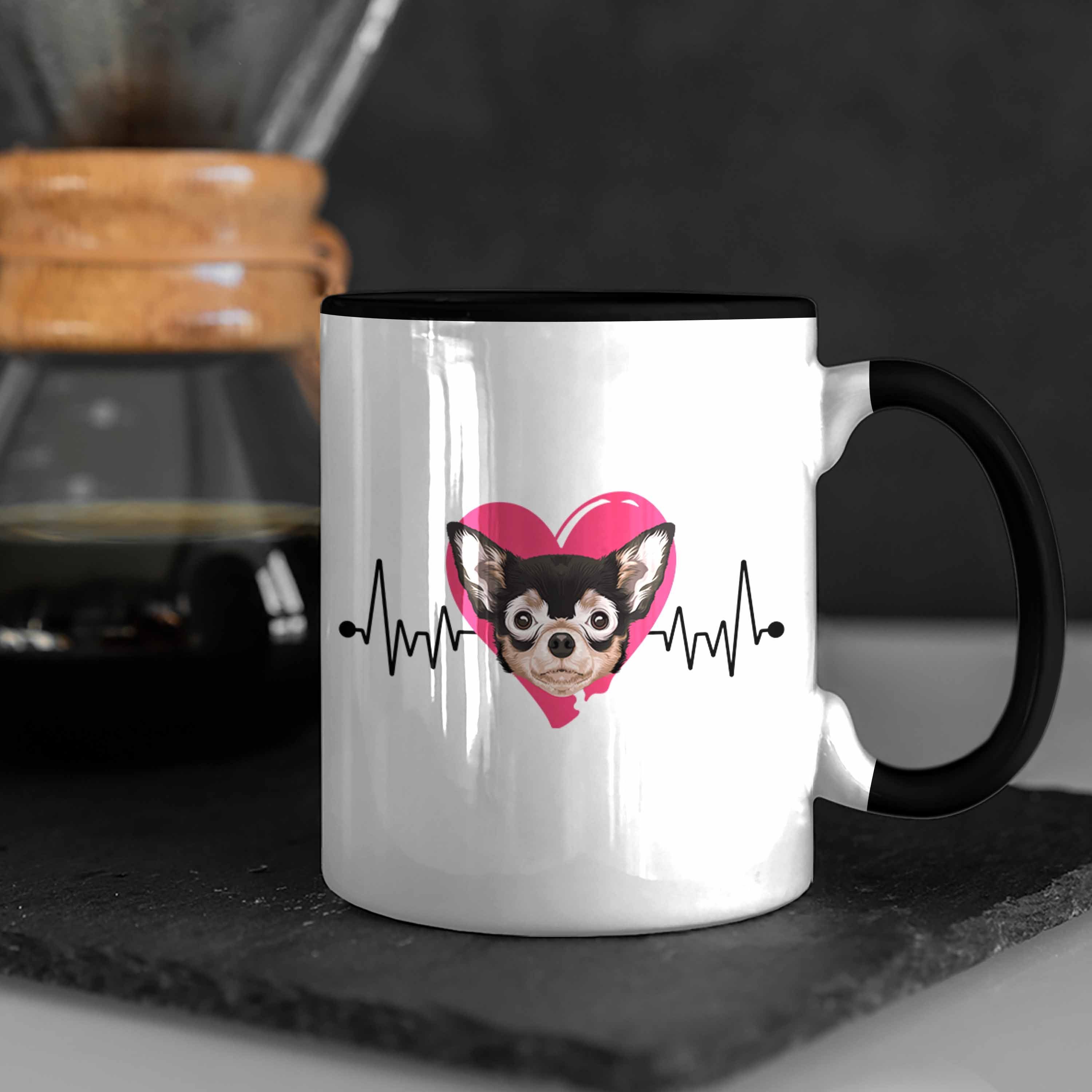 Schwarz Geschenk Tasse Besitzer Lustiger Spruch Geschenkidee Chihuahua Trendation Herzsch Tasse