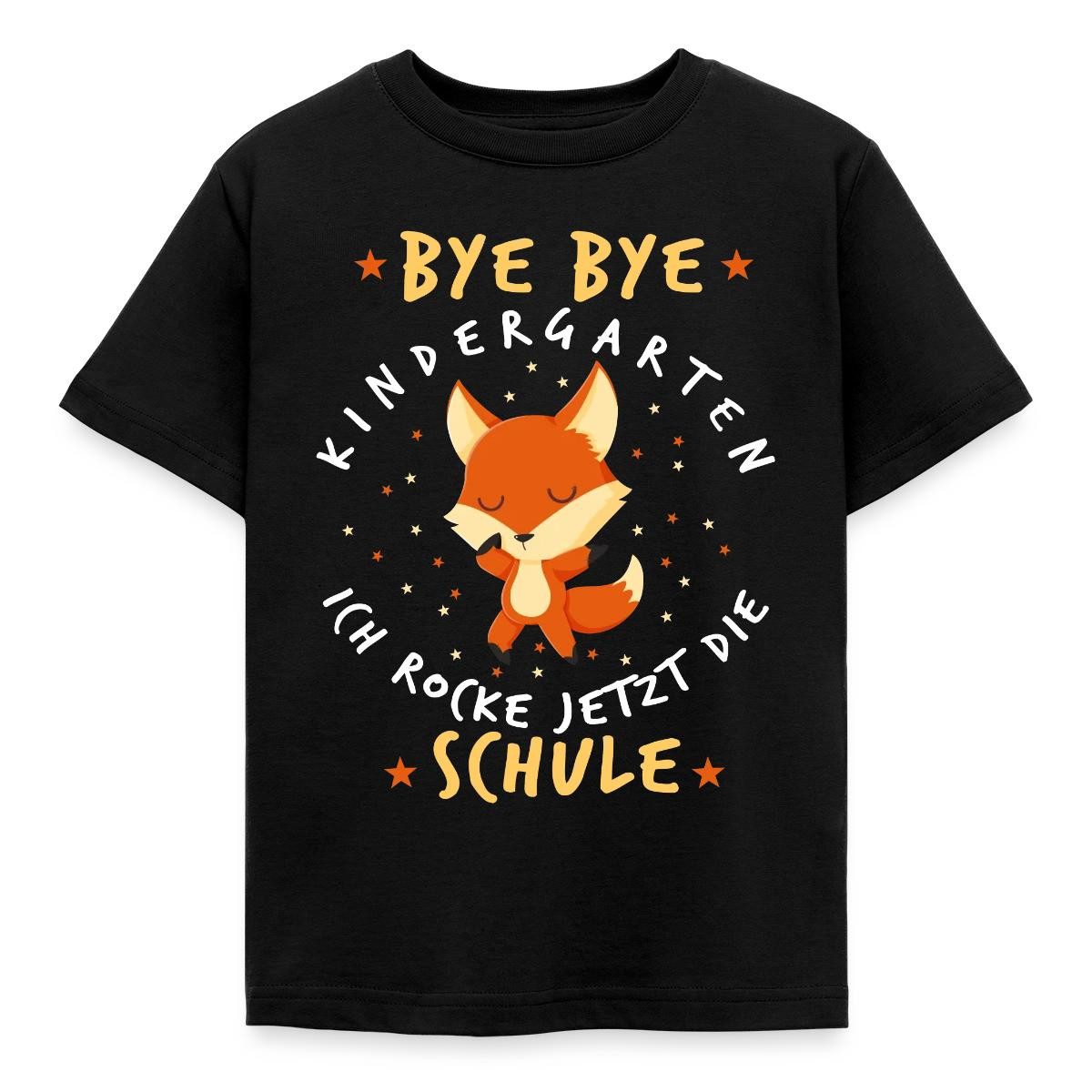 Spreadshirt T-Shirt Bye Bye Kindergarten Ich Rocke Jetzt Die Schule Fuchs Kinder T-Shirt (1-tlg) Fällt klein aus. Wir empfehlen, eine Größe größer zu bestellen.