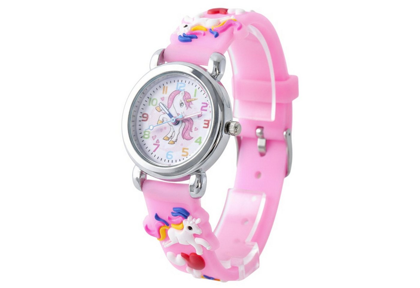 KARMA Quarzuhr Kinderuhr Einhorn Rosa Mädchen Armbanduhr, (Einhornuhr Unicorn), Kinderarmbanduhr Pink