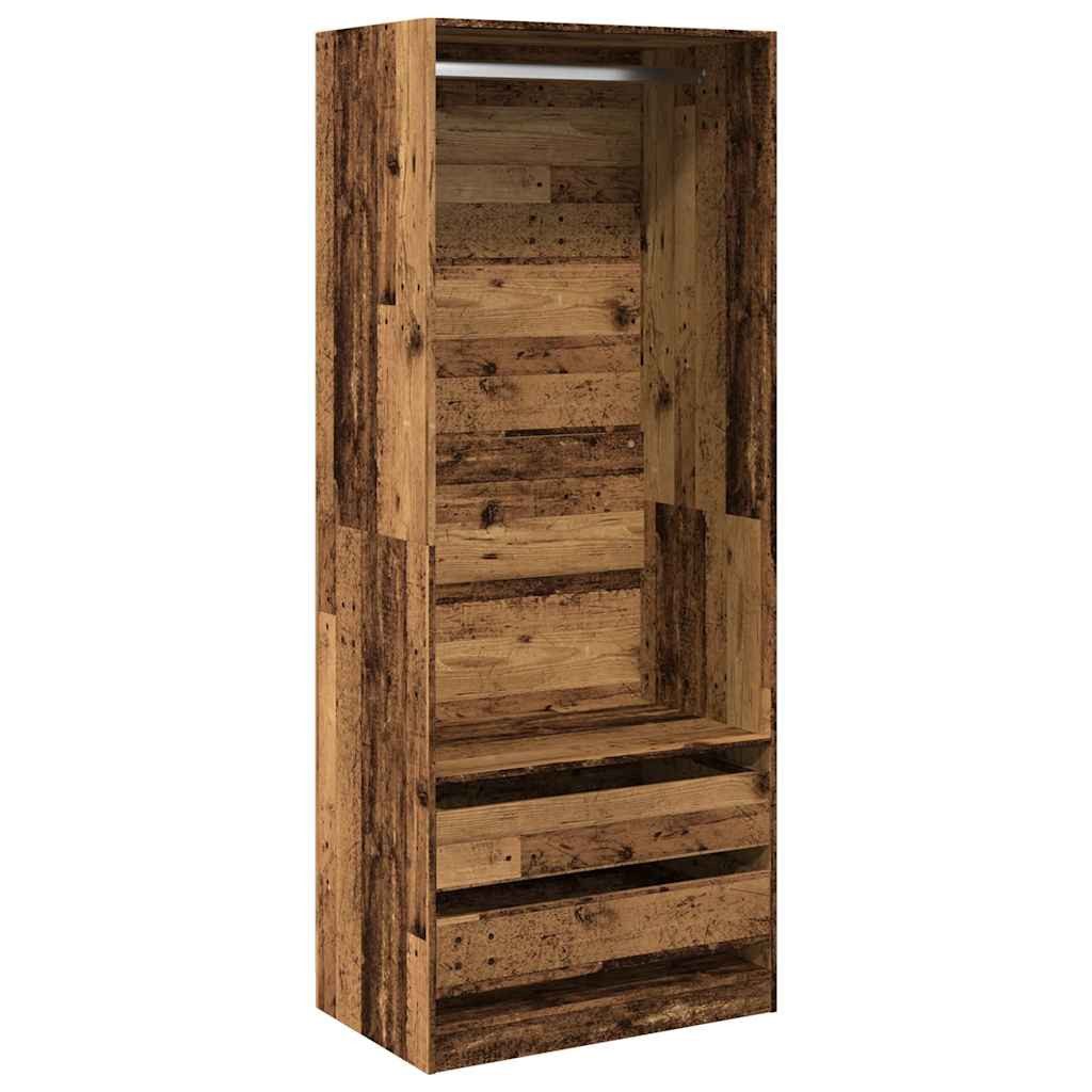 Kleiderschrank Kleiderschrank Altholz-Optik 80x50x200 cm Holzwerkstoff