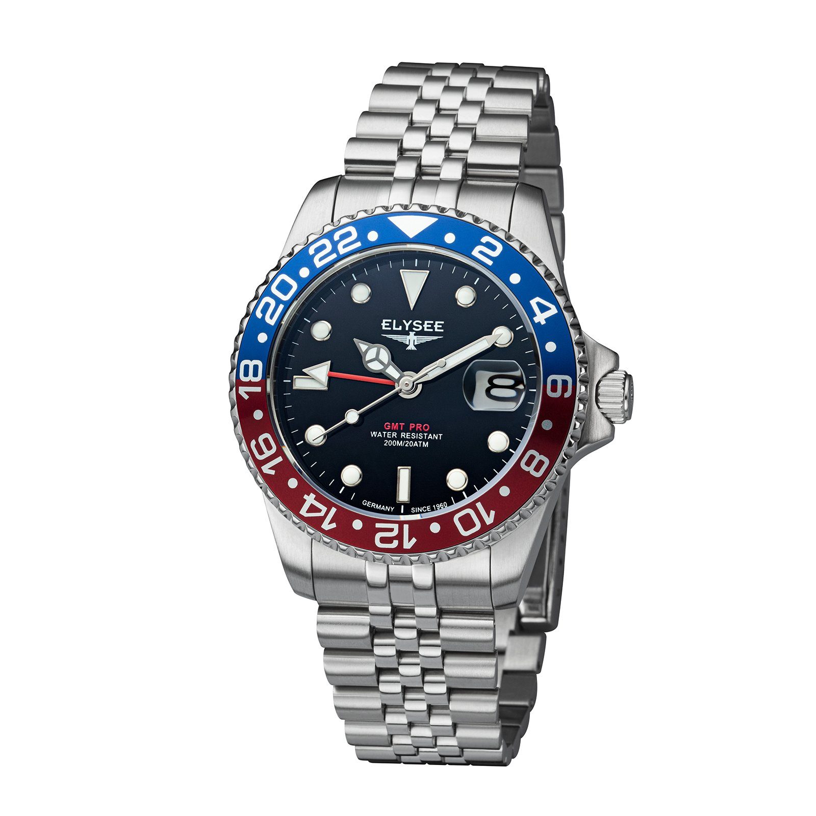 Elysee Quarzuhr GMT Pro Herren Herrenuhr Edelstahl 40