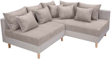 COLLECTION AB Ecksofa L-Form, Ecksofa,Ottomane rechte Seite montierbar,Komfortablen bonnelfederkern