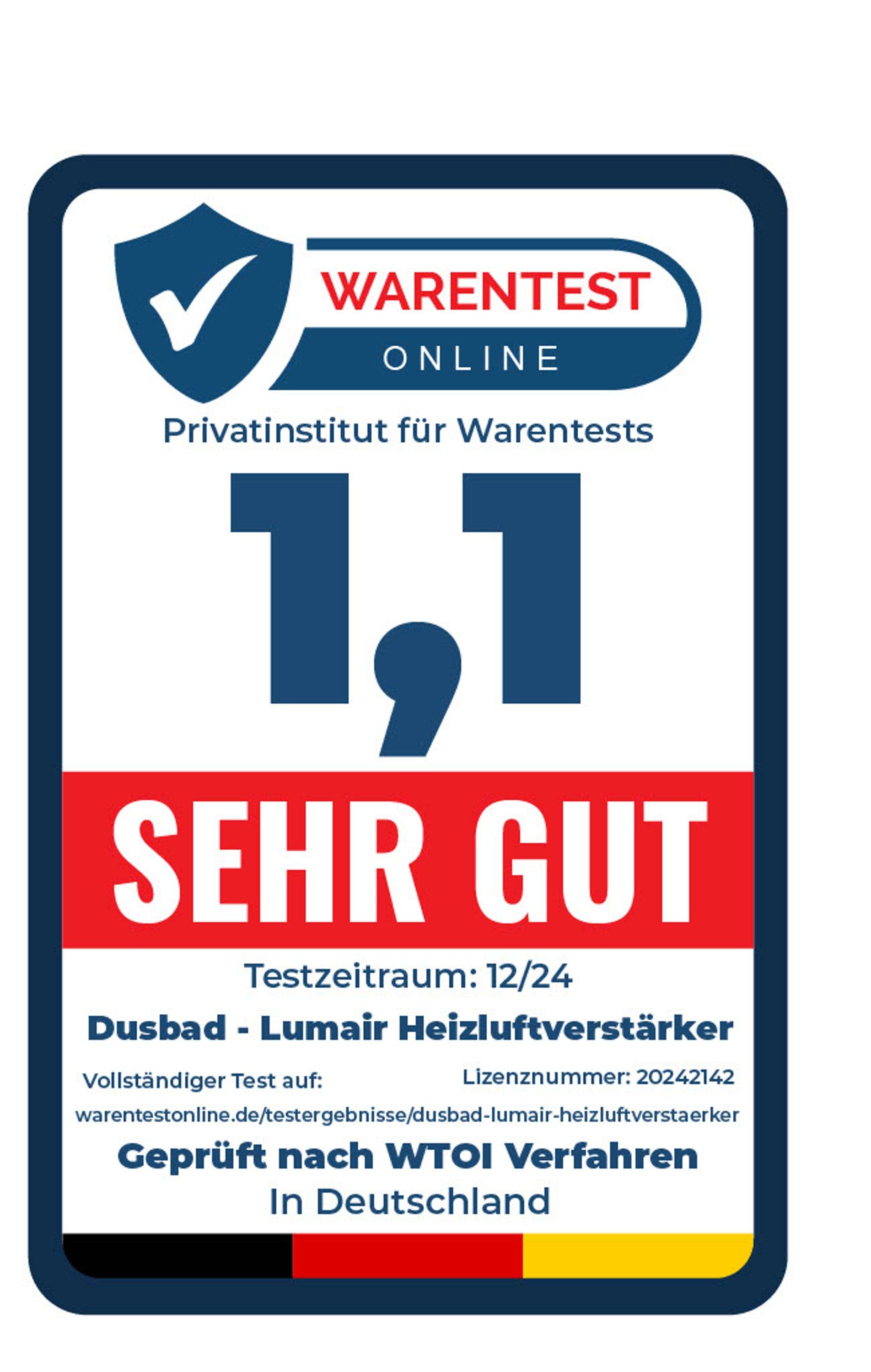 Dusbad Heizlüfter Lumair 50 Heizluftverstärker / Ventilator weiss günstig online kaufen