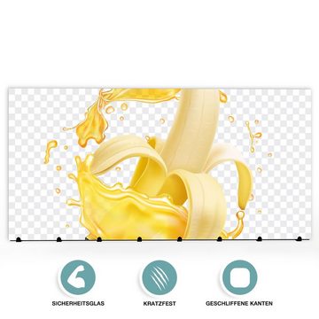 Primedeco Garderobenpaneel Magnetwand und Memoboard aus Glas Bananensplash