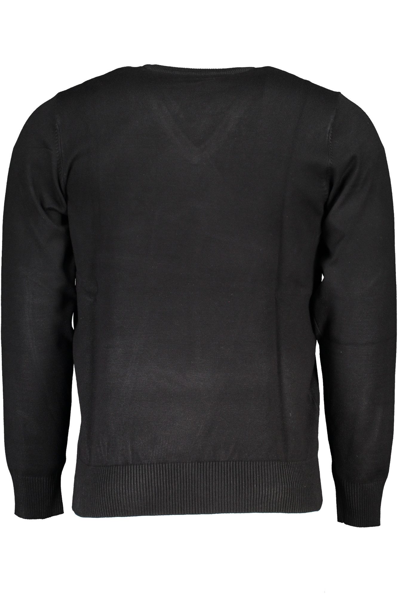 U.S. GRAND POLO Strickpullover Schwarzes Herrenhemd in Übergröße mit V-Ausschnitt & Stickerei