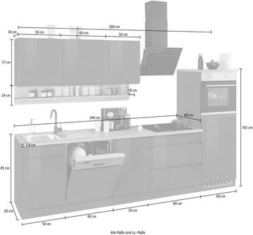 Kochstation Küche KS-Virginia, Breite 300 cm, mit E-Geräten