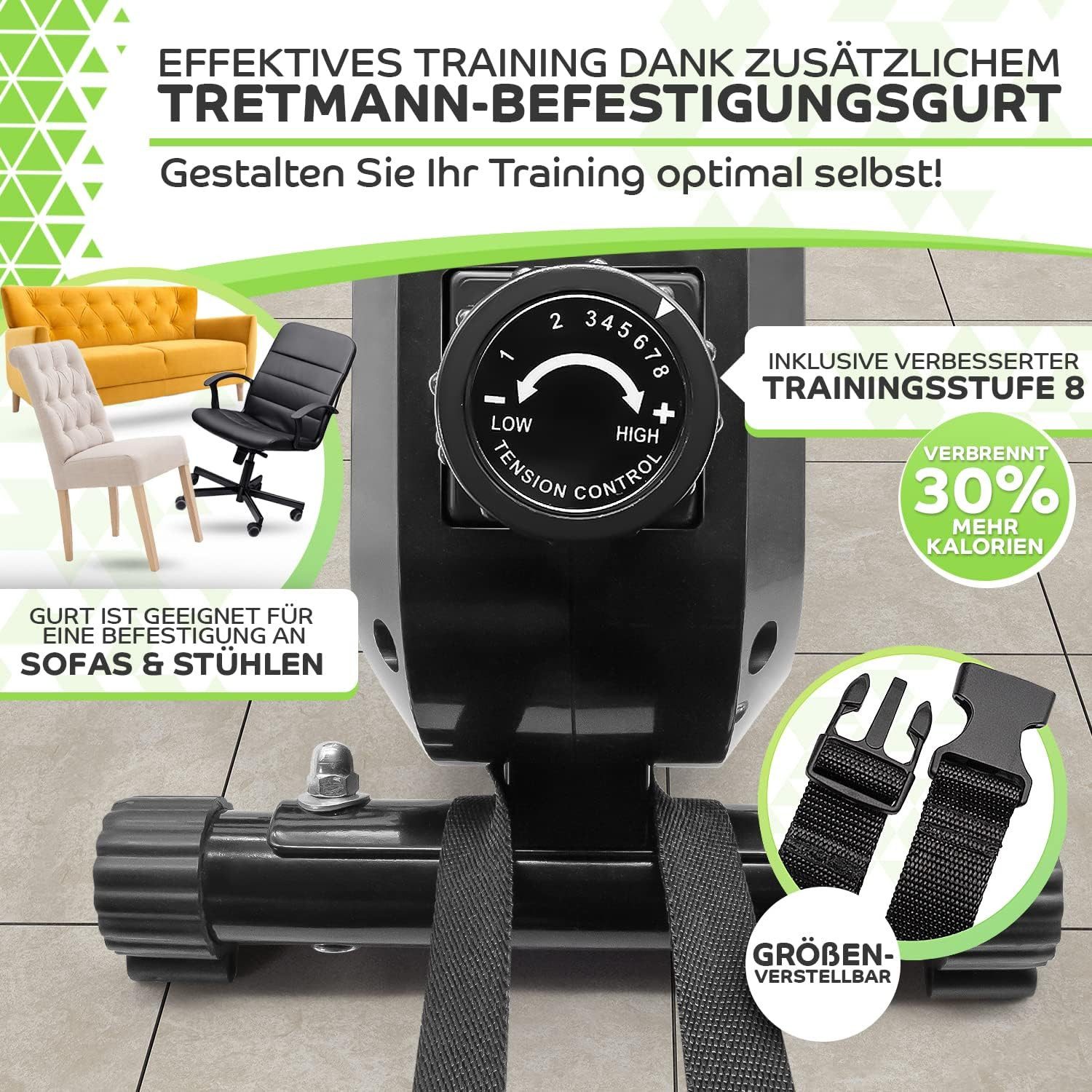 Tretmann Multitrainer Tretmann Pedaltrainer - Beintrainer für Senioren Heimtrainer Pro, (inkl. Befestigungsband, Senioren Heimtrainer Mini Bike Pro), DEKRA Geprüft