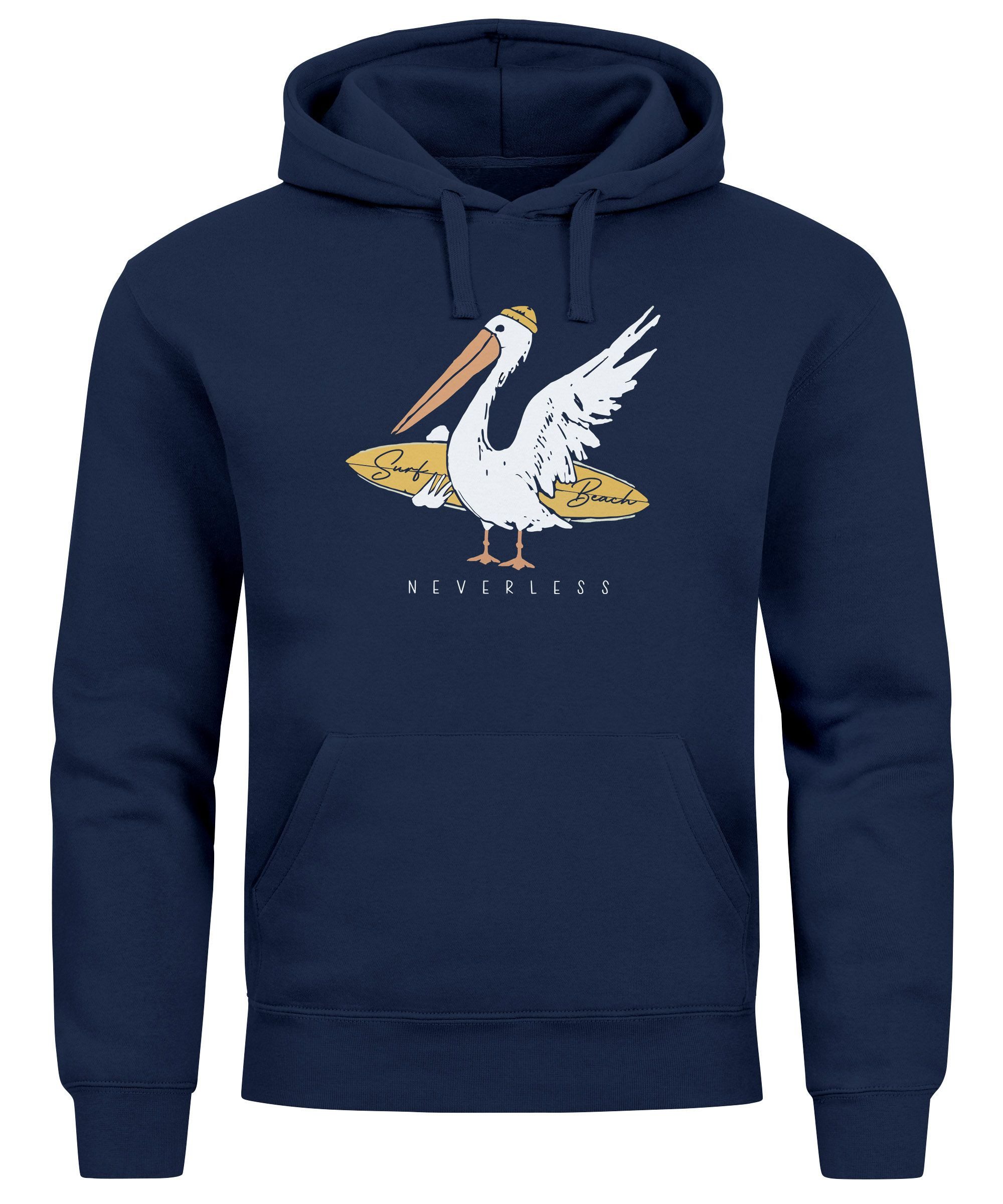 Neverless Hoodie Hoodie Herren Pelikan Print günstig online kaufen