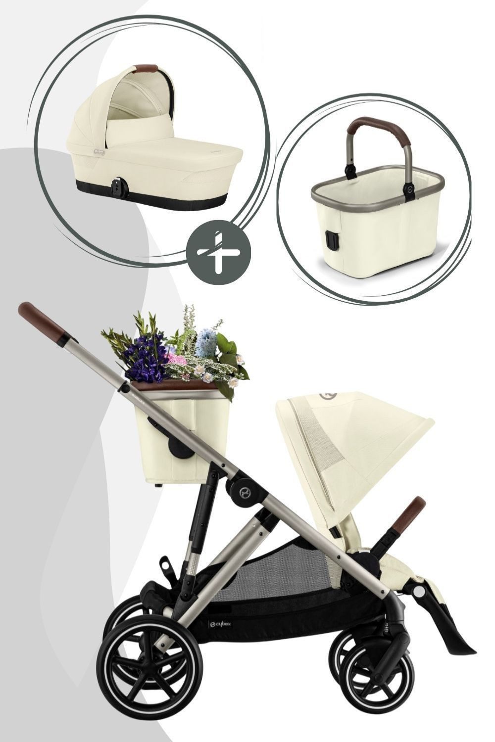 Cybex Kombi-Kinderwagen Gazelle S Kinderwagen inklusive Cot S Babywanne