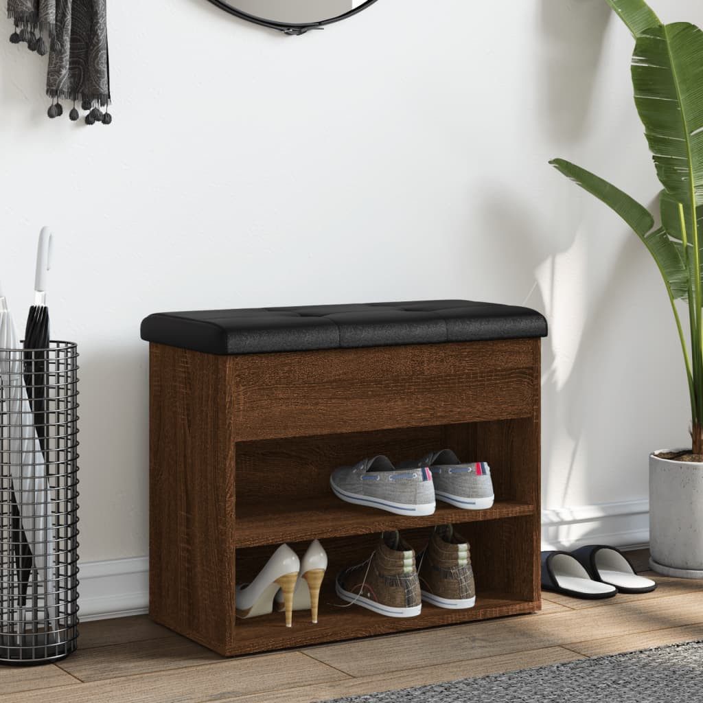 vidaXL Sitzbank Schuhbank Braun Eichen-Optik 62x32x50 günstig online kaufen